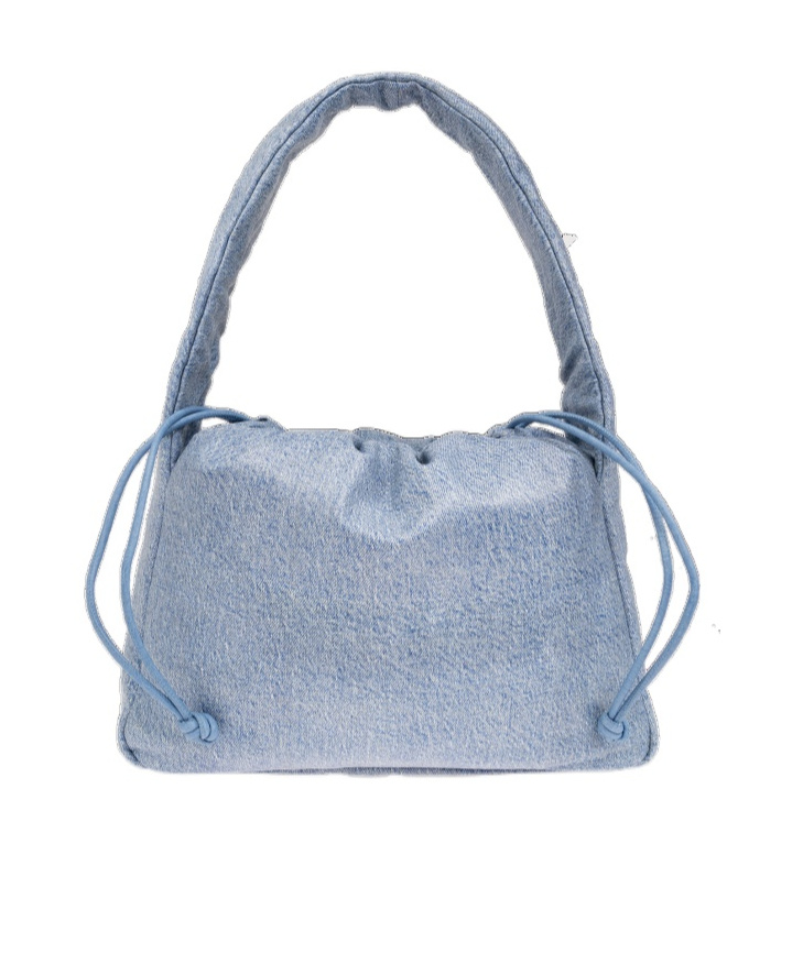 Alexander Wang Large Ryan Puff Denim-effect Leather Shoulder Bag In Blue