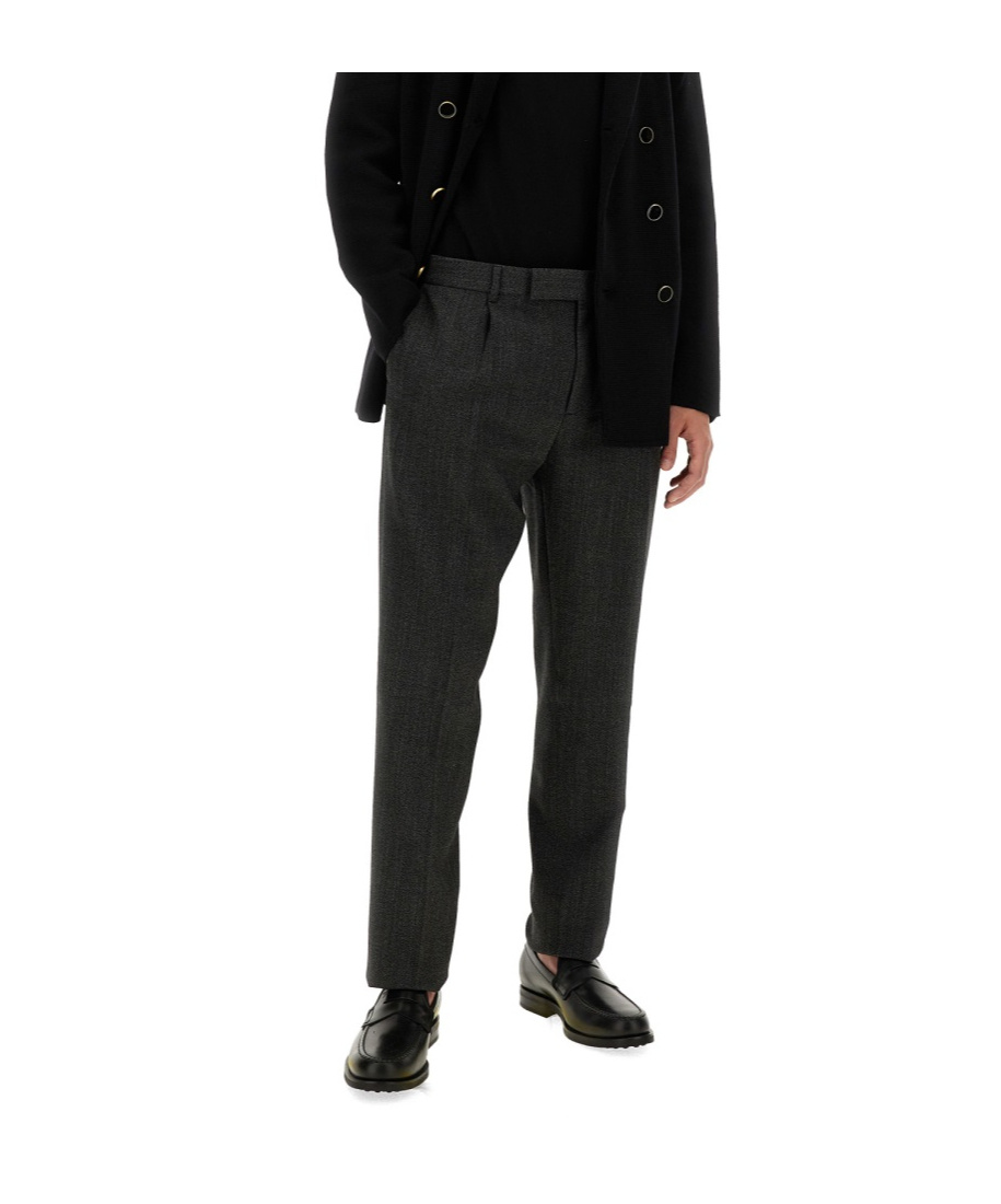 Lardini Straight Leg Trousers With Belt Loops In Black