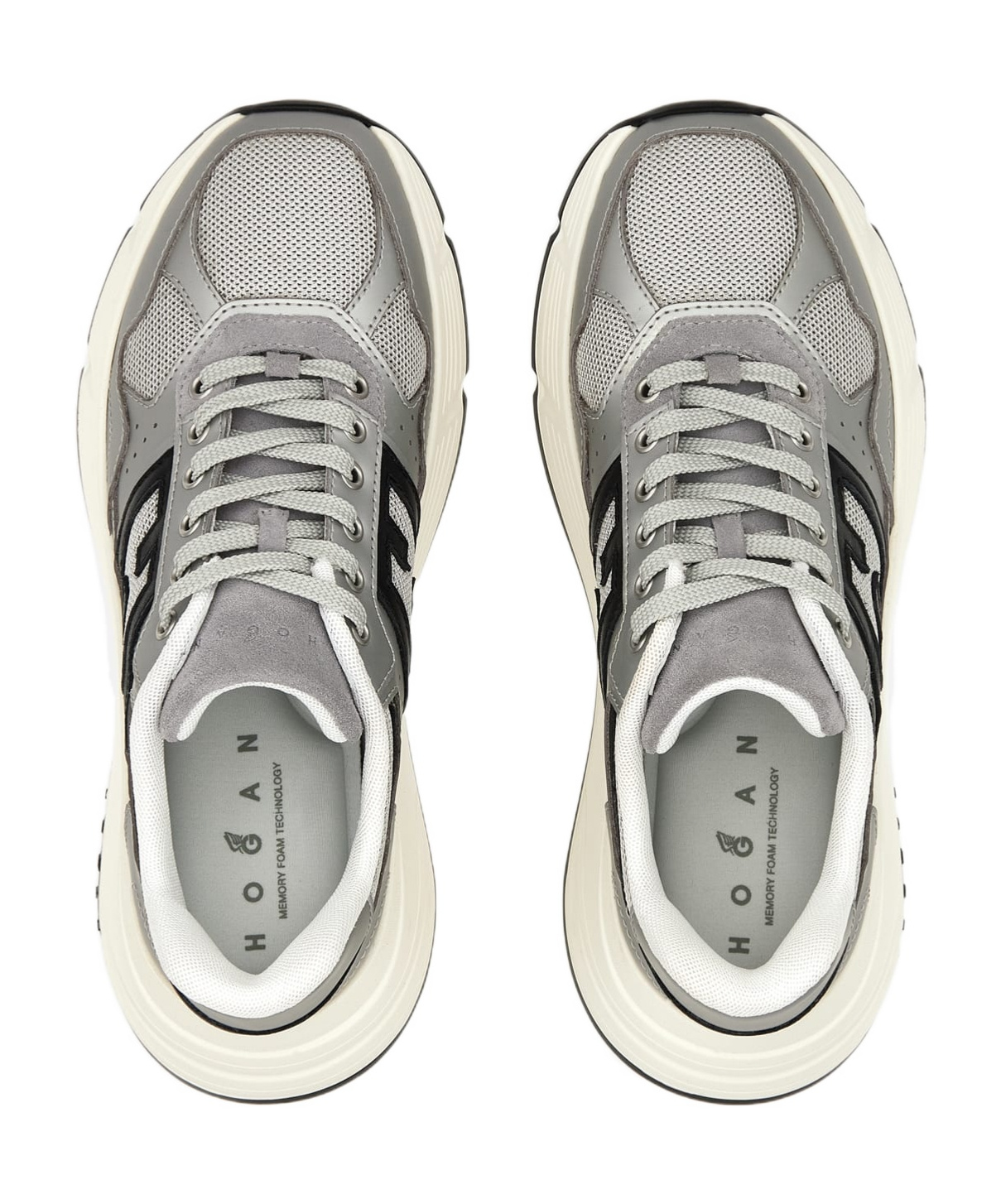 Hogan Side Logo Patch Platform Sneakers In White