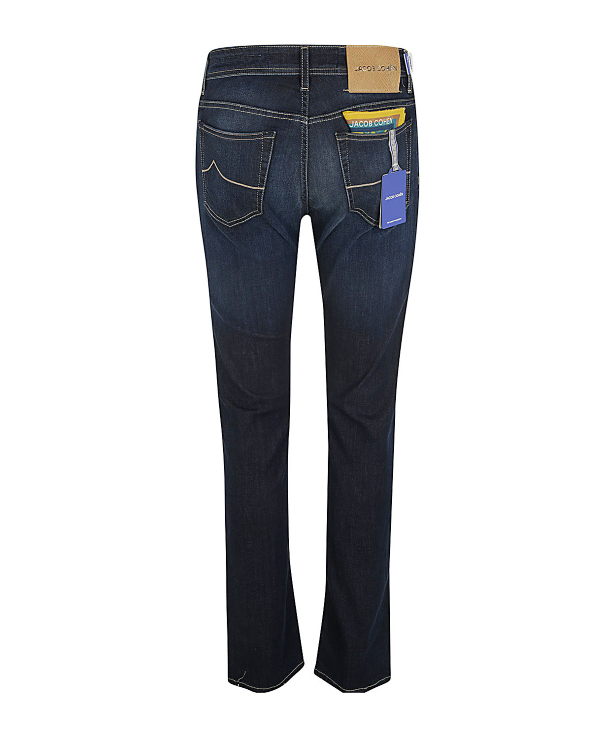 Jacob Cohen 'scott' Blue Skinny Jeans With Contrasting Stitching In Black