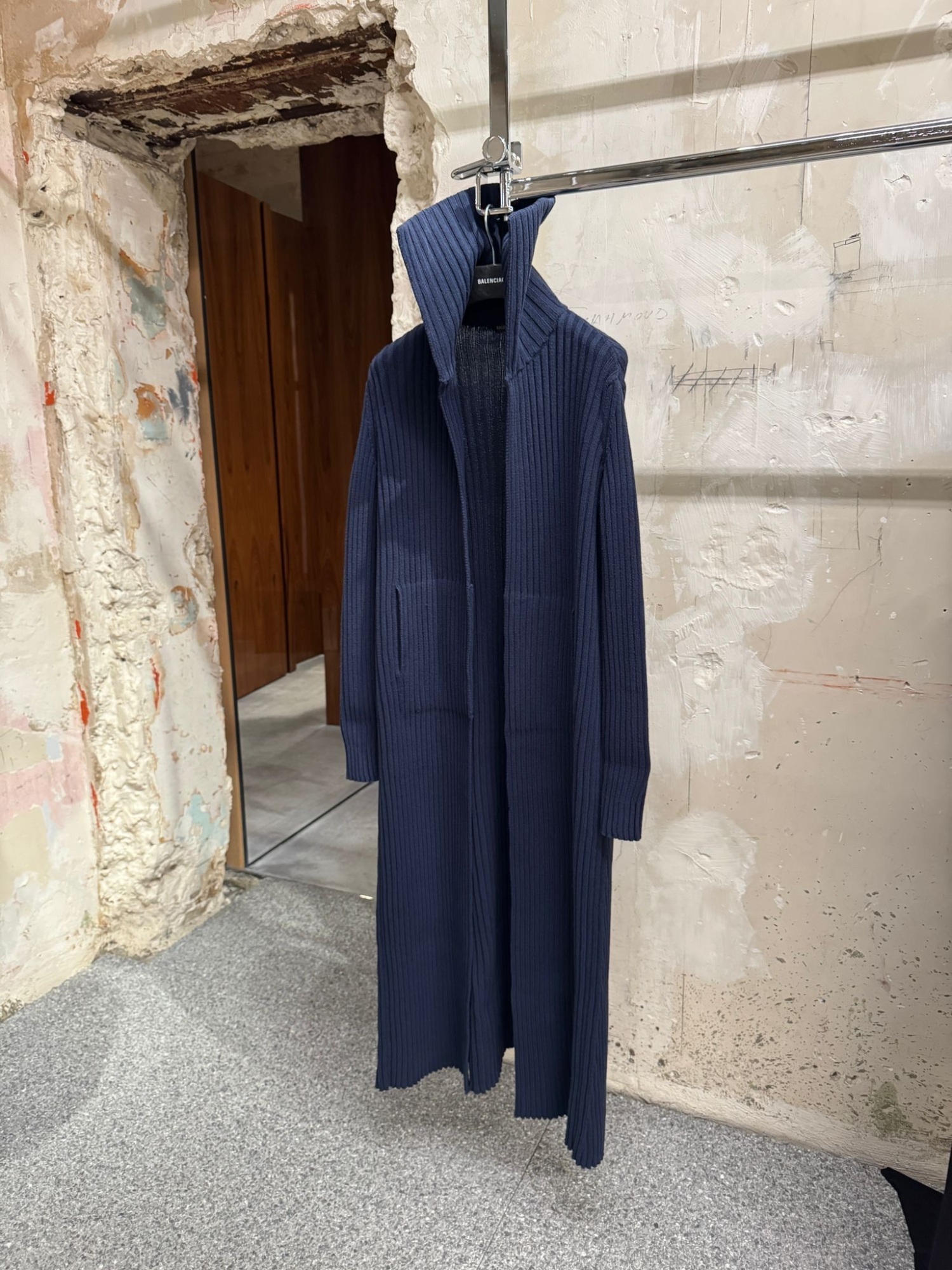 Balenciaga Long-sleeved Oversized Cardigan In Blue