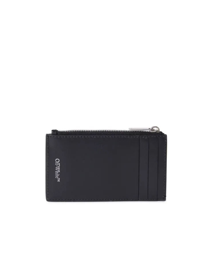 Off-white Jitney Quote Card Holder With Zip In Black