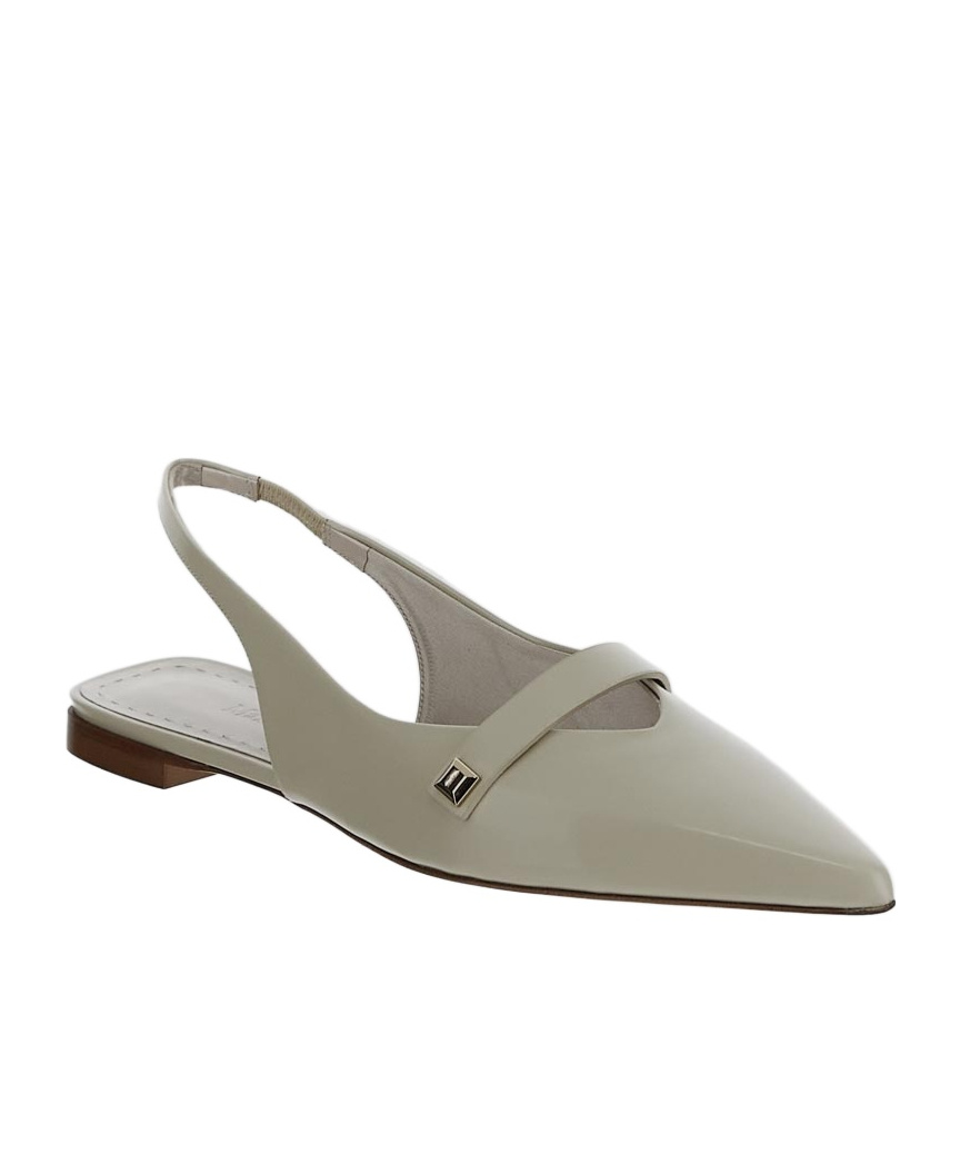 Max Mara Pointed-toe Slingback Flat Shoes In Nude