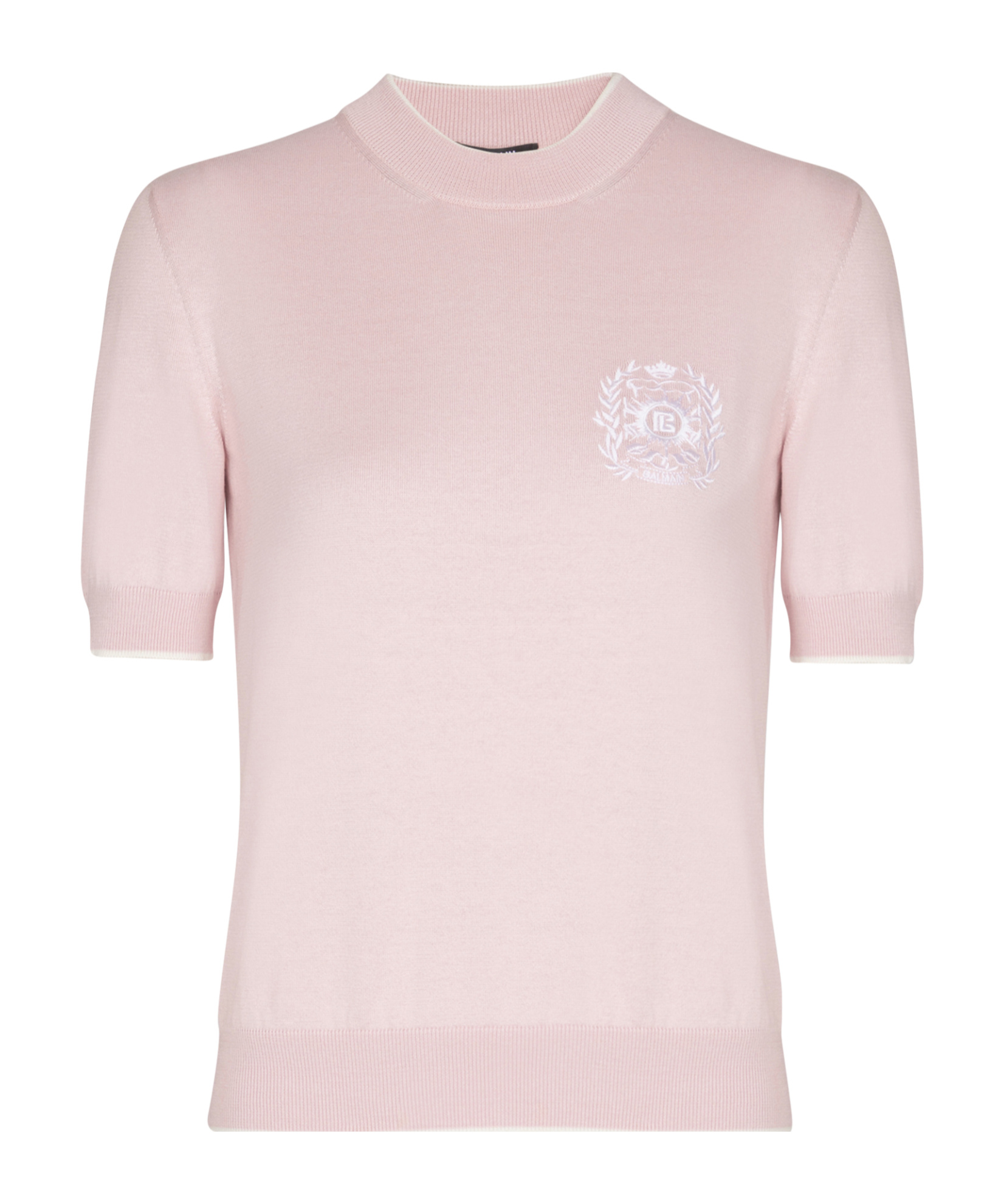 Balmain Silk-cotton Embroidered Knit Top