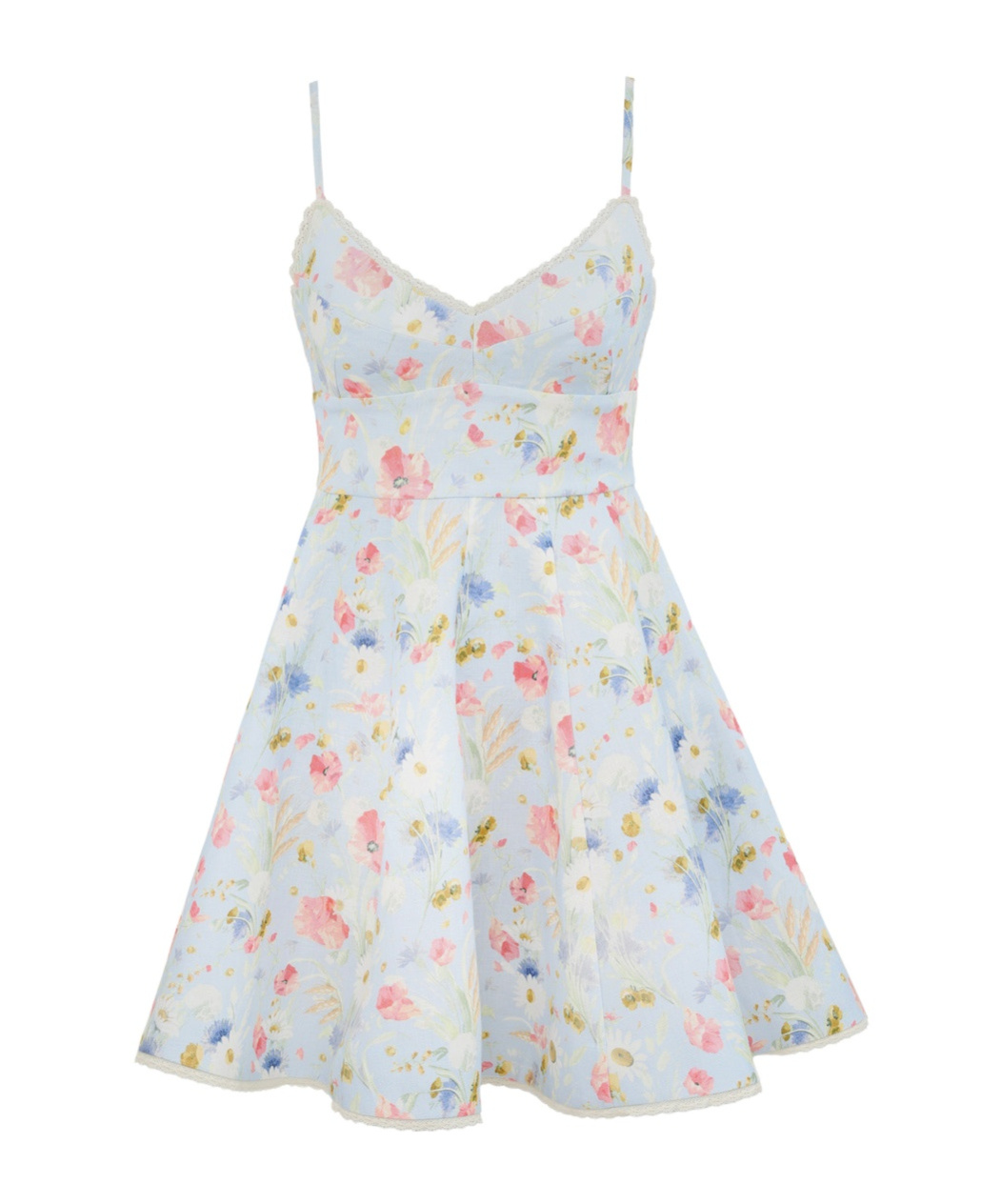 Zimmermann Lucky Lace-trimmed Floral-print Linen Mini Dress