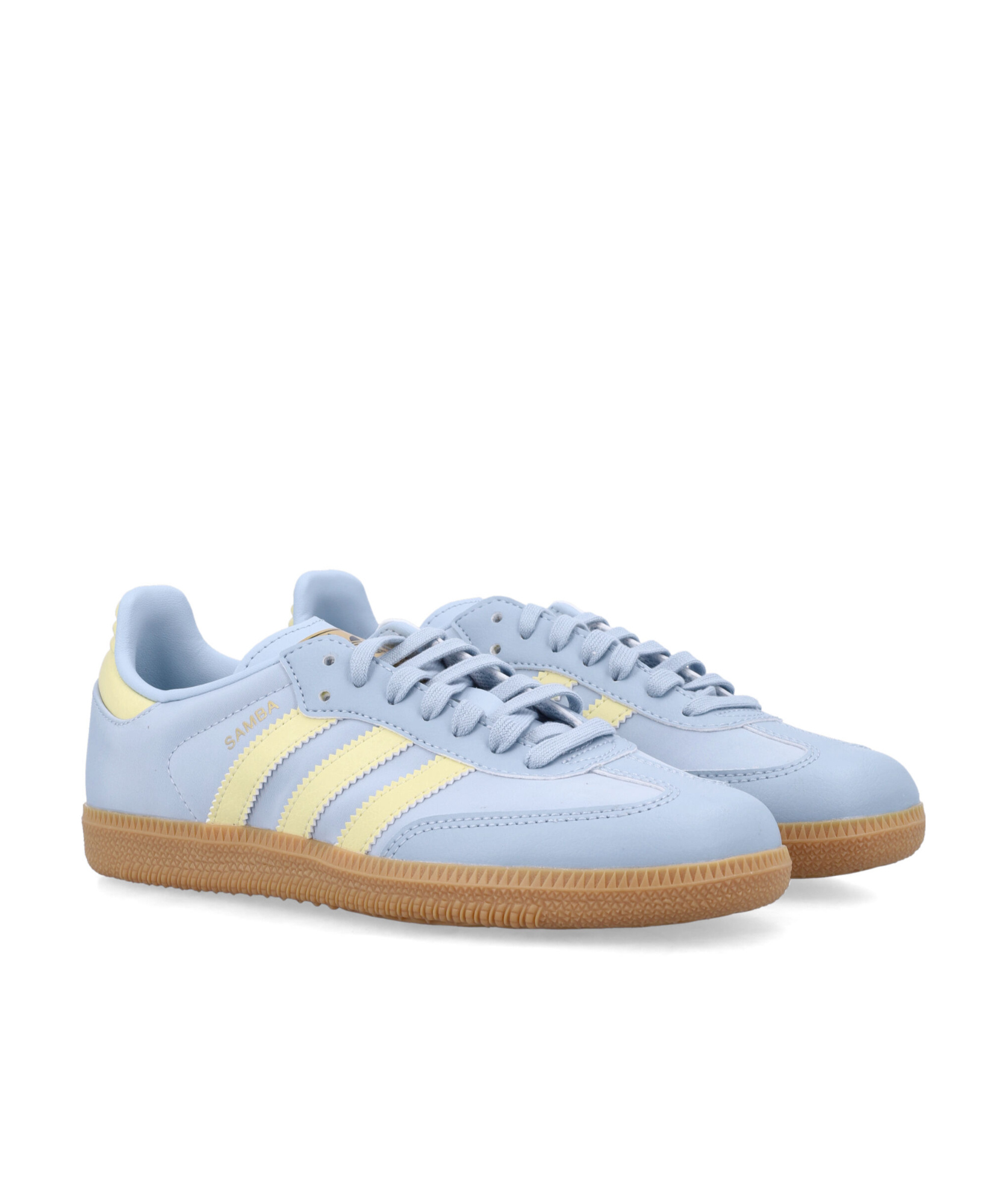 Shop Adidas Originals Samba Og Lace-up Trainers In Yellow - Light Blue/yellow