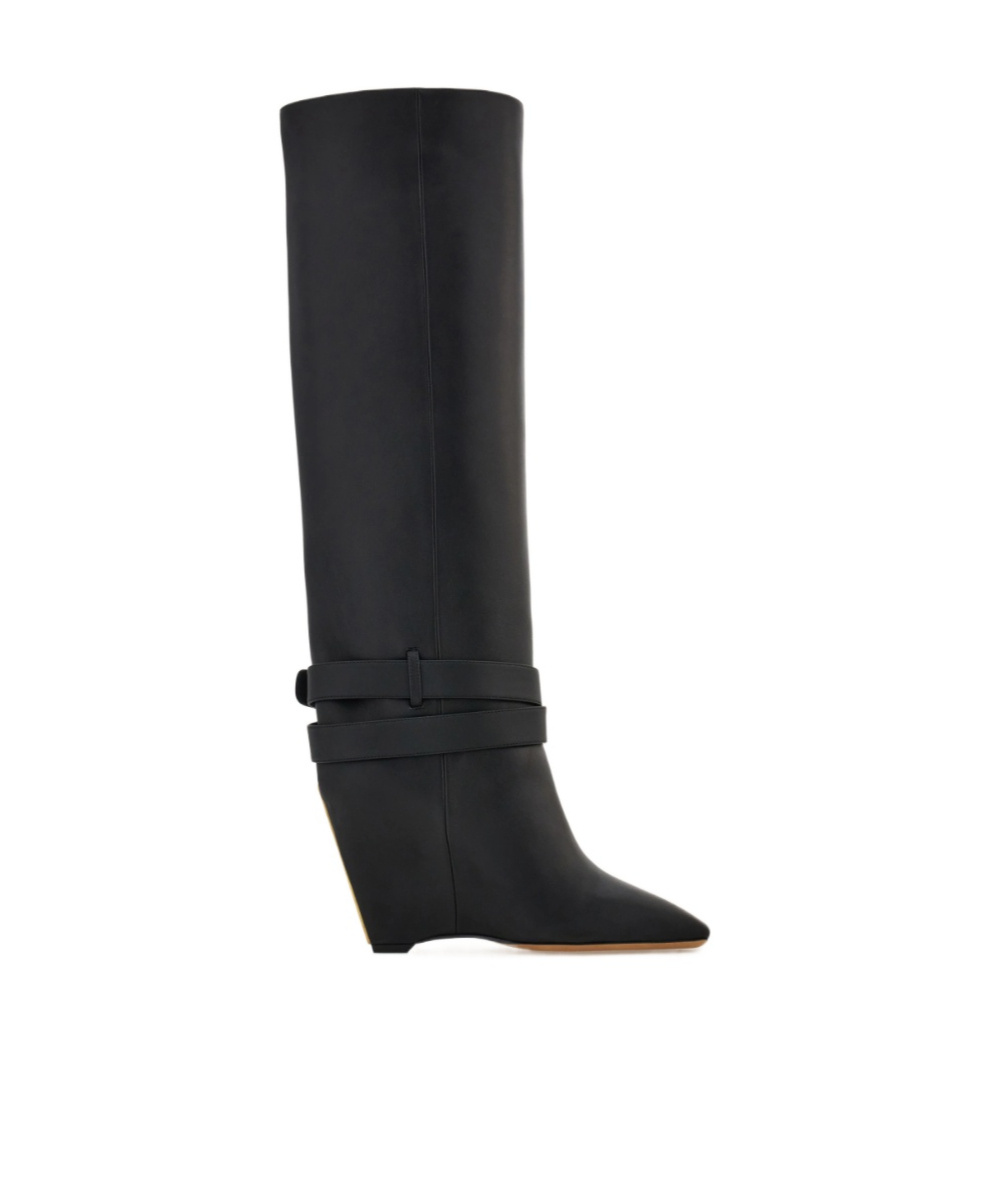 Ferragamo Knee High Boot With Wedge Heel In Multi