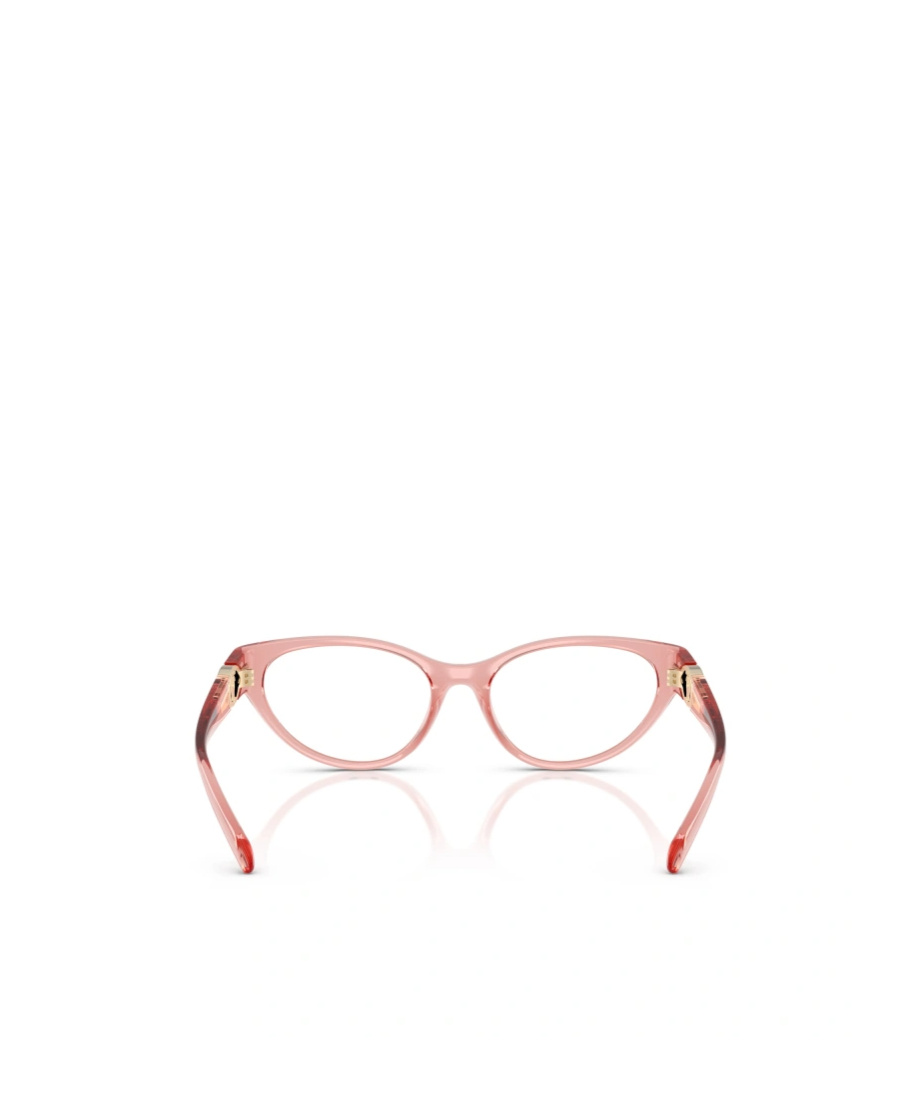 Versace Oval Frame Plain Mirror In Clear Pink