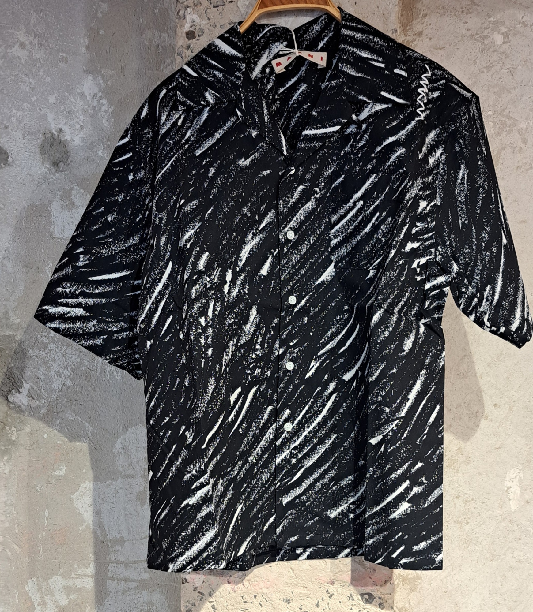 Shop Marni Pattern-print Shirt In Black