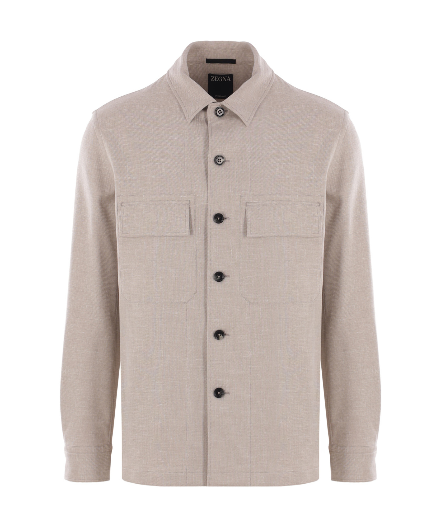 Shop Zegna Linen Wool And Silk Blend Overshirt In Nude