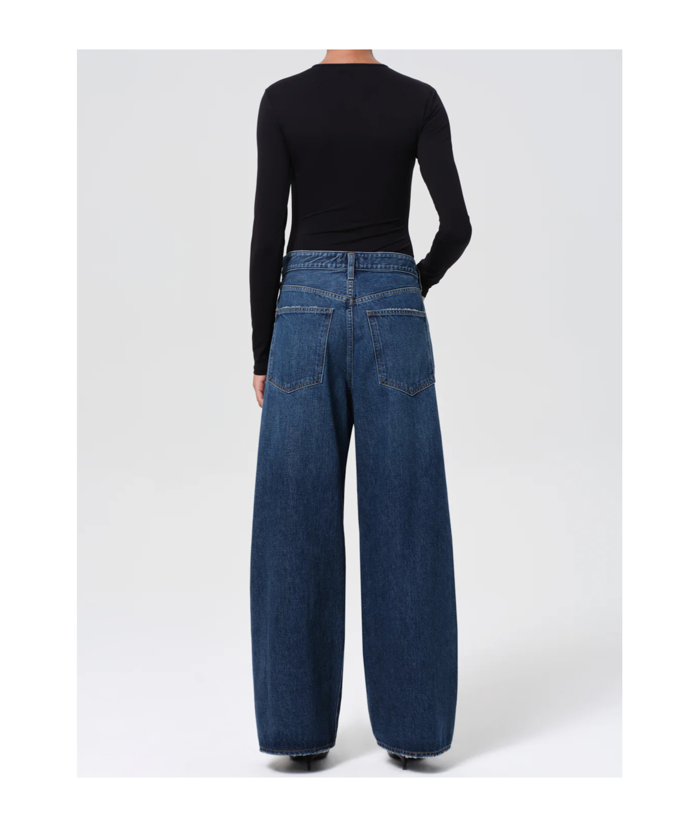 Agolde Denim Trousers With Belt Loops In Blue