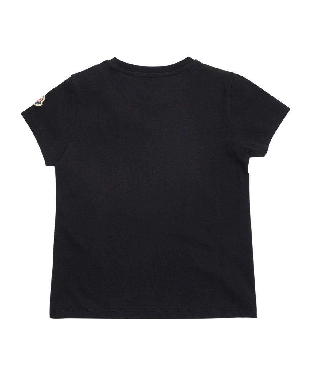 Moncler Tee Multi Logo In Black