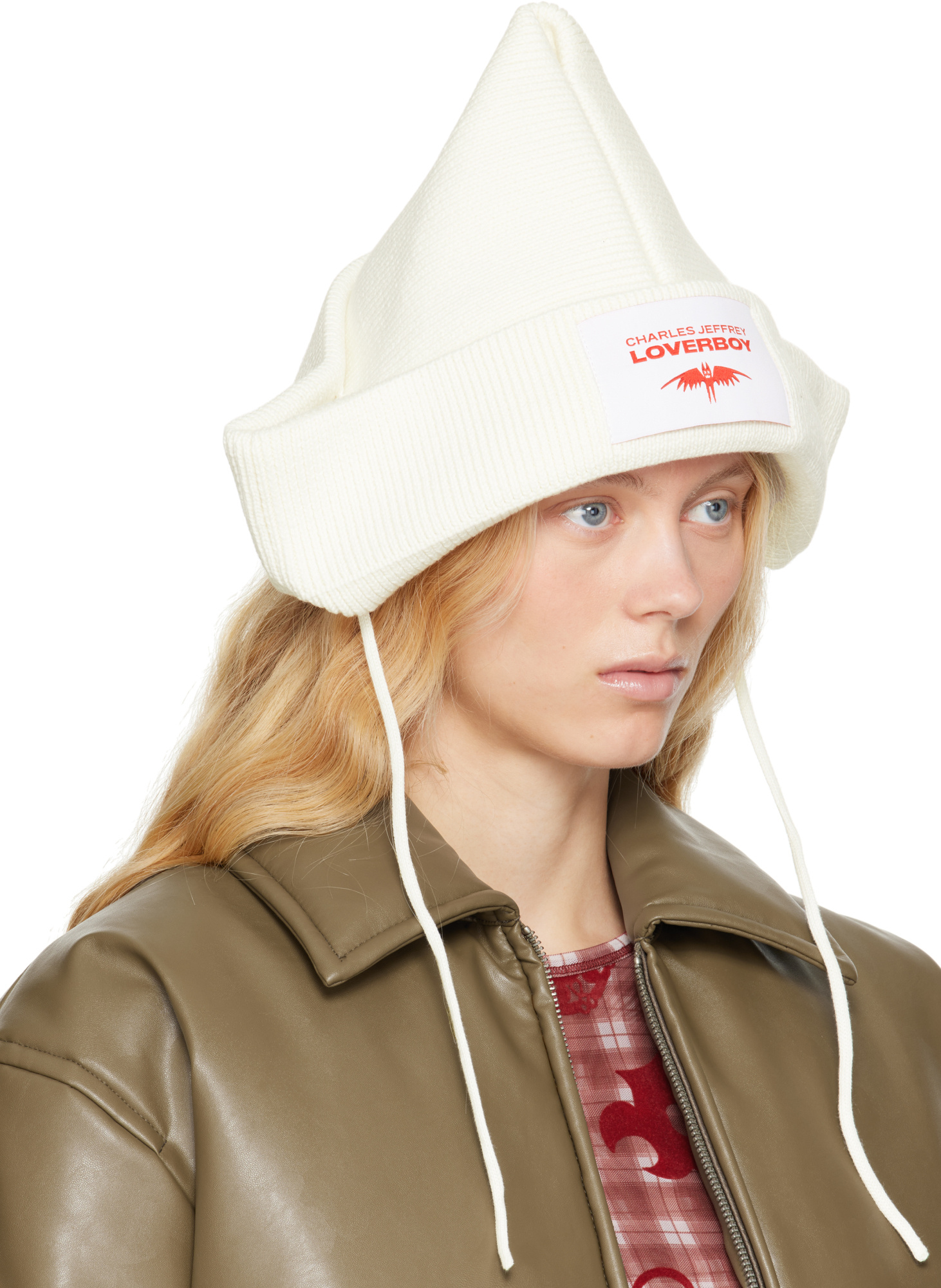 Charles Jeffrrey Loverboy Paper Boat Beanie In Ecru