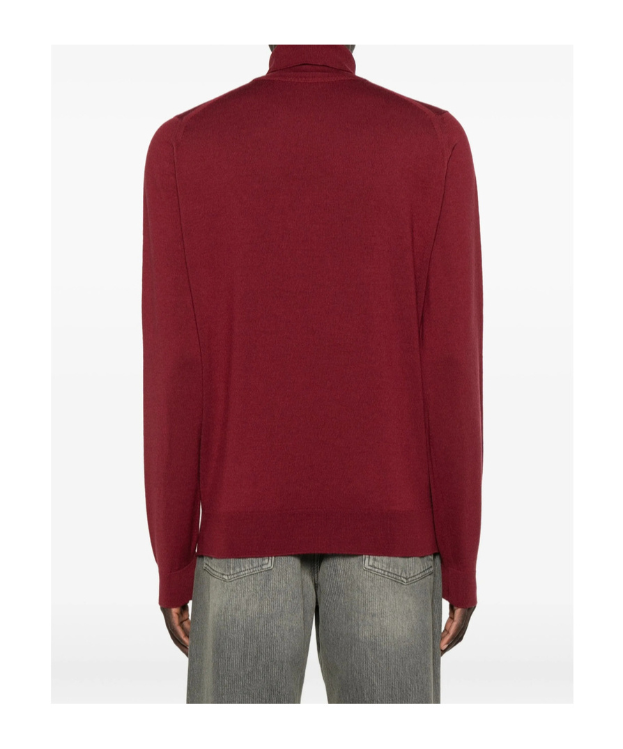 John Smedley Long-sleeved Knitted Pullover In Red