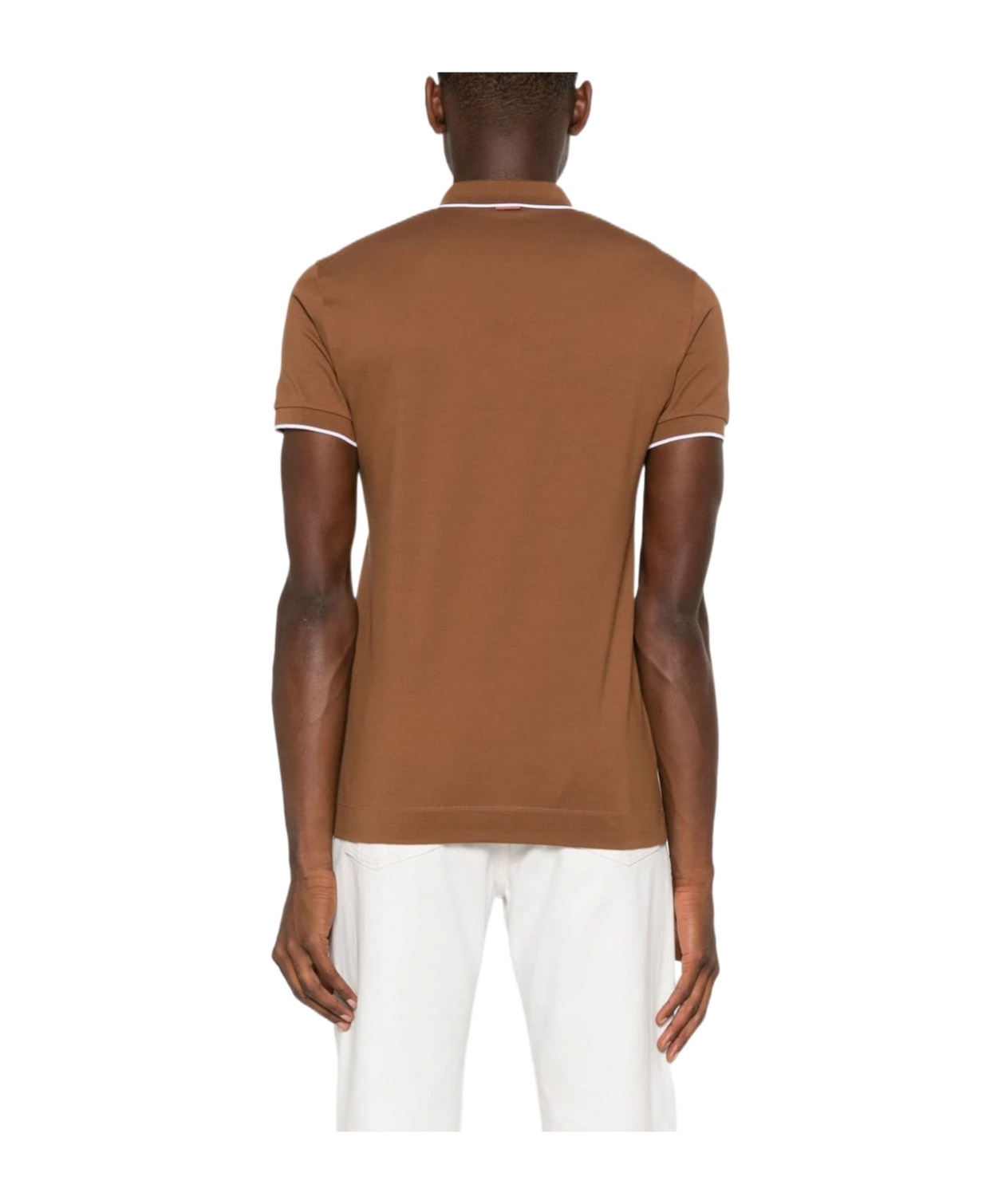 ZEGNA LOGO-EMBROIDERED POLO SHIRT