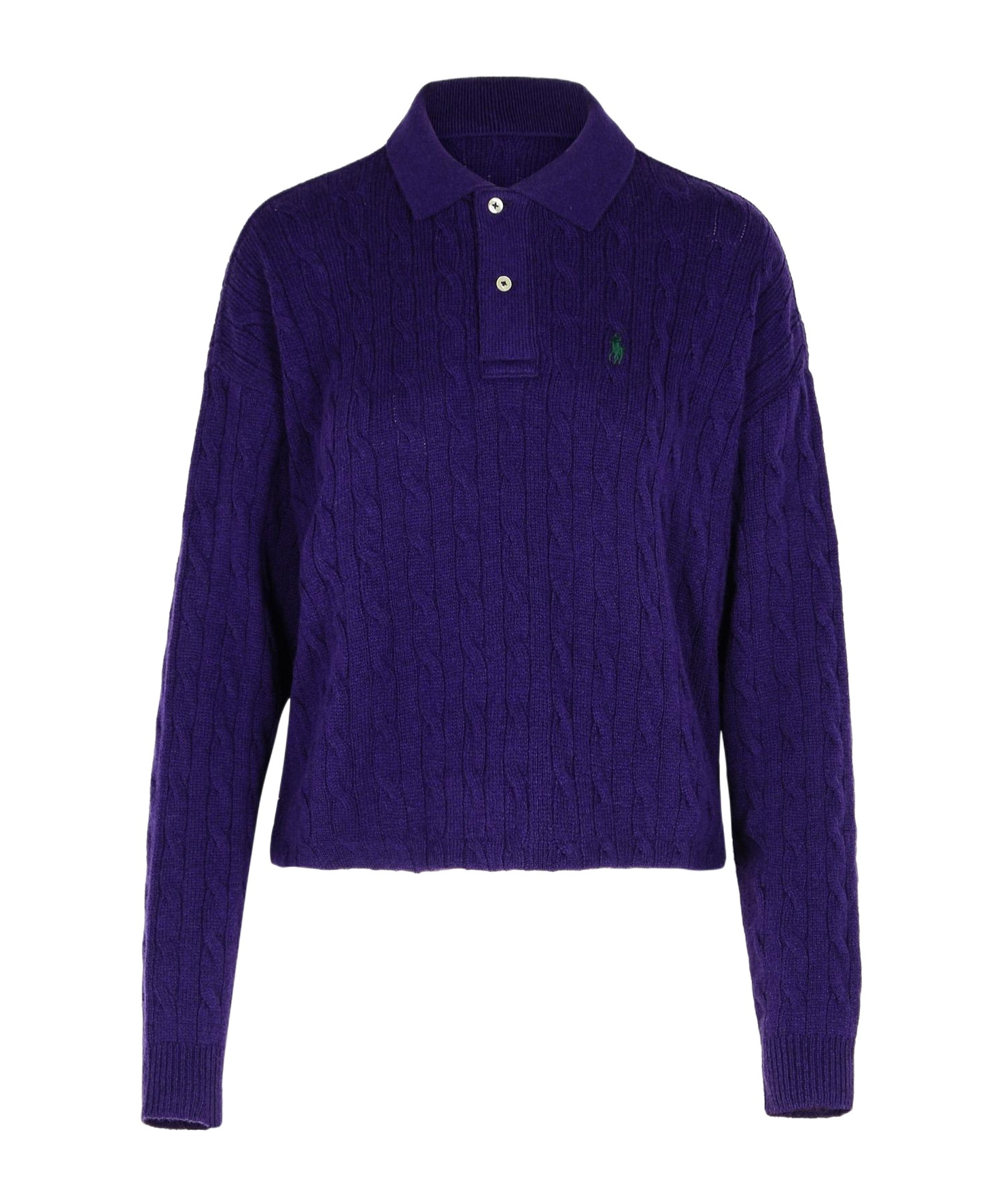 Shop Polo Ralph Lauren Cable-knit Polo Sweater In Blue