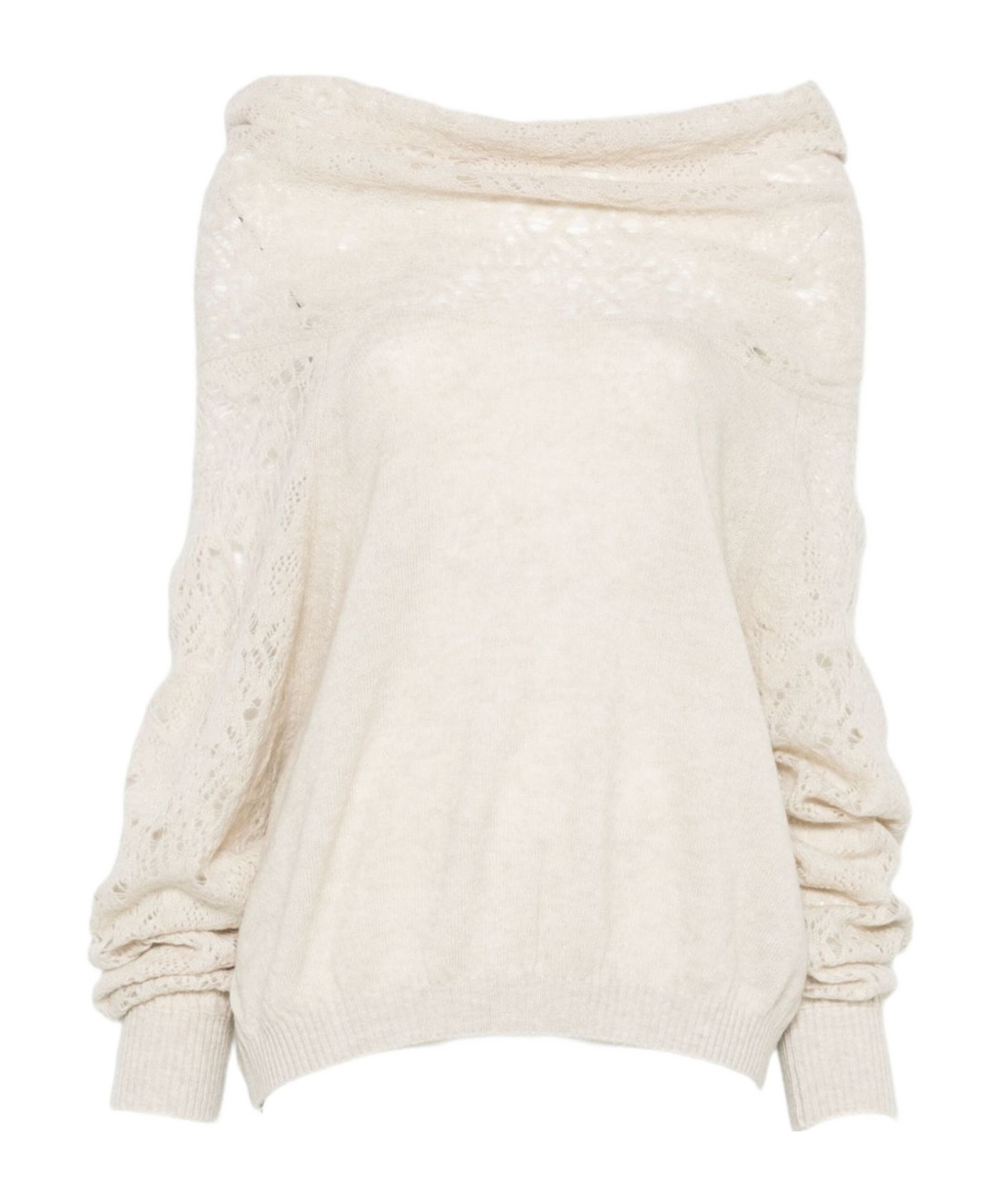 D Exterior Long-sleeved Ribbed Sweater In Neutral