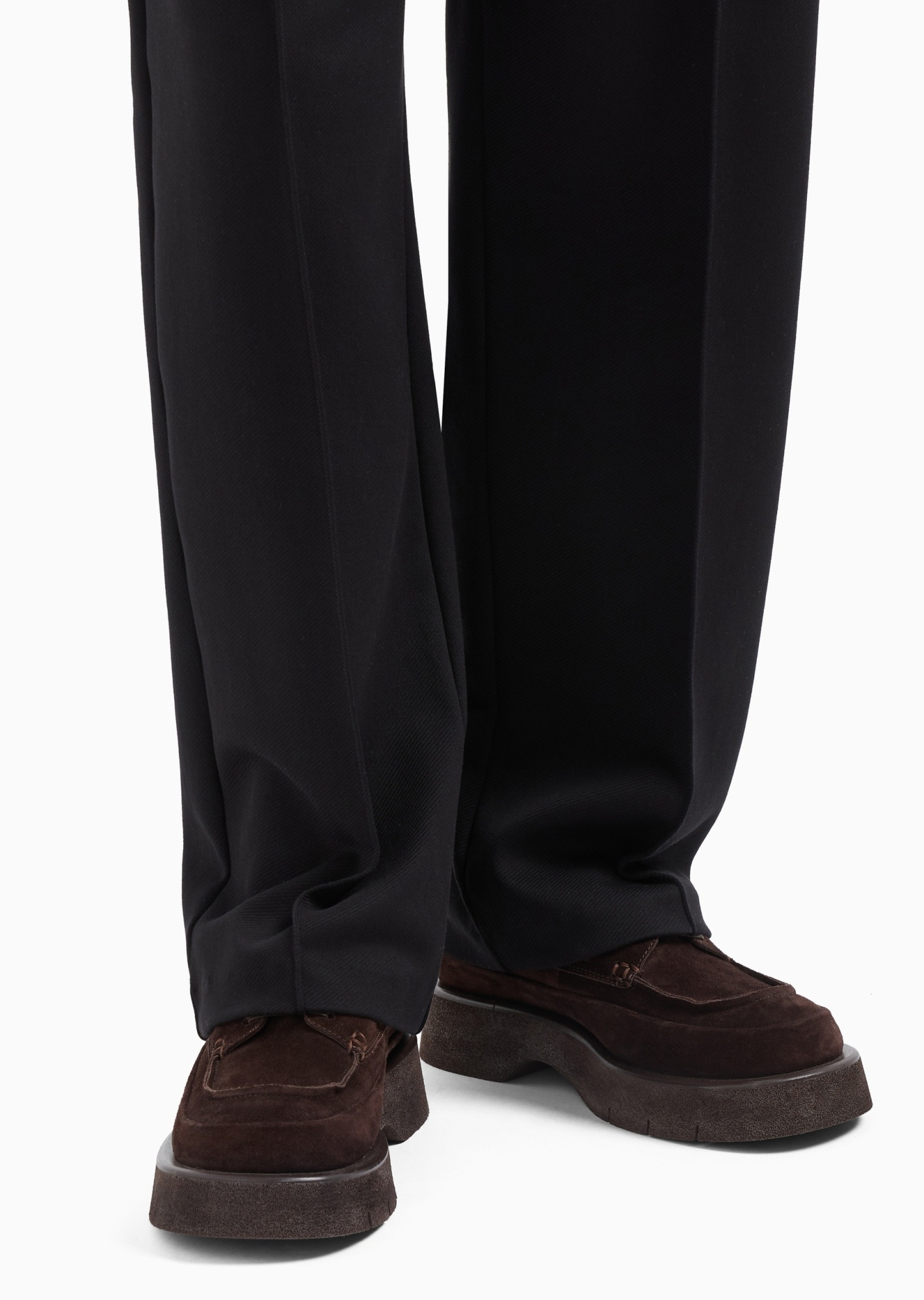 Emporio Armani Straight Casual Pants In Black