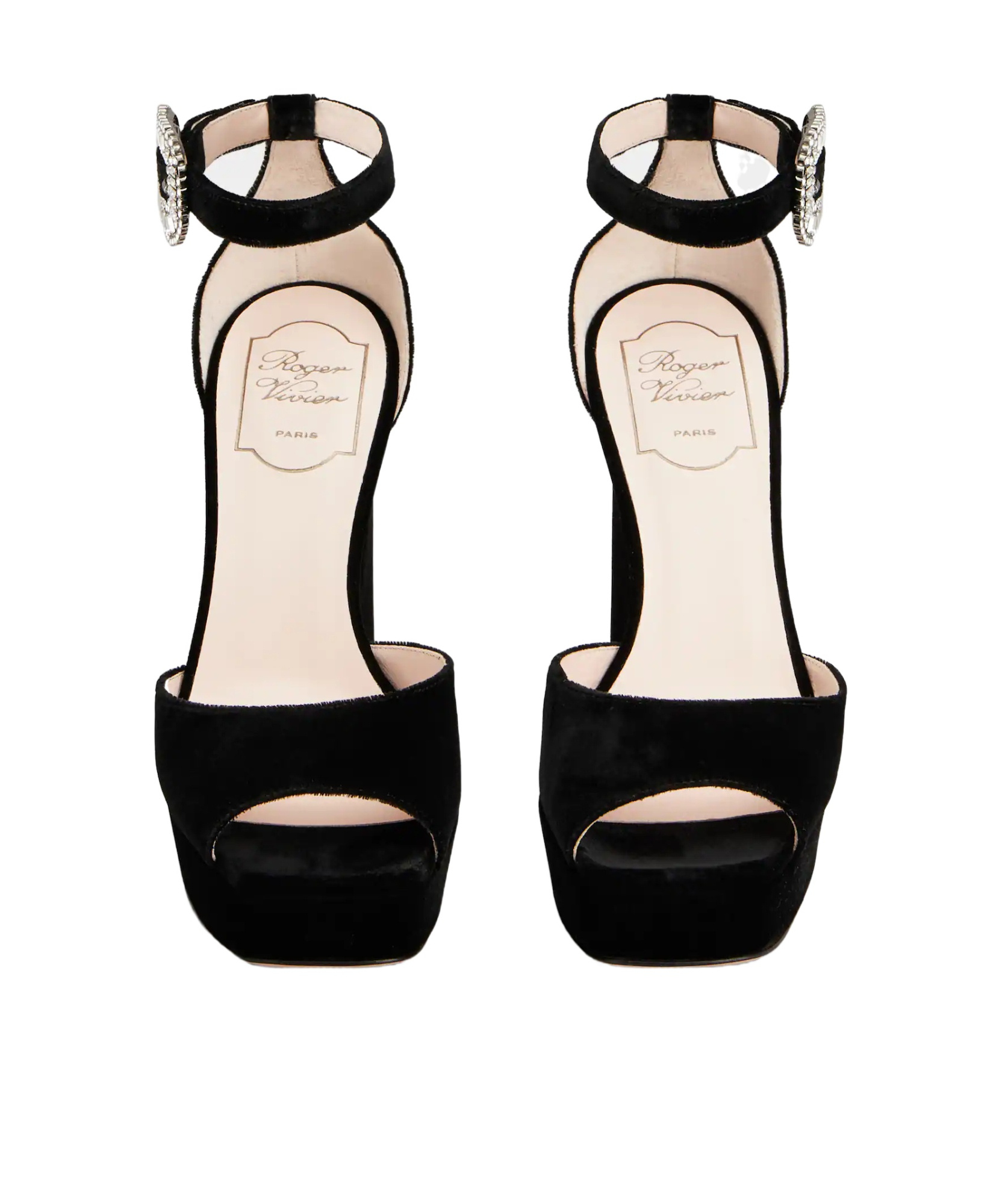 Roger Vivier Platform Sandals In Velvet In Black