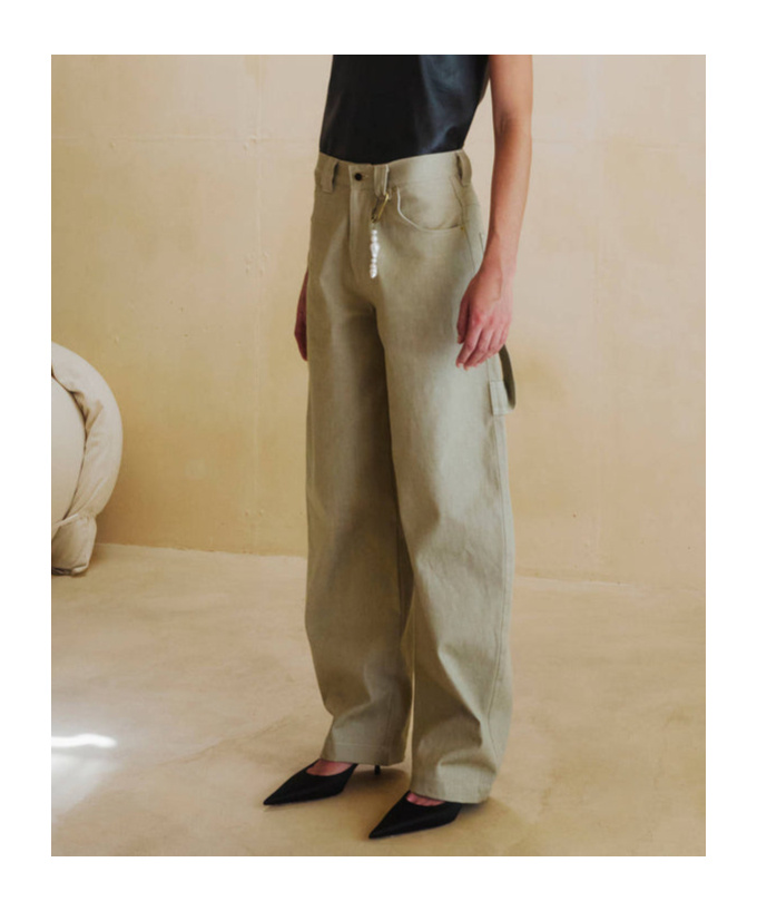 Darkpark Audrey Pants In Beige Cotton In Nude