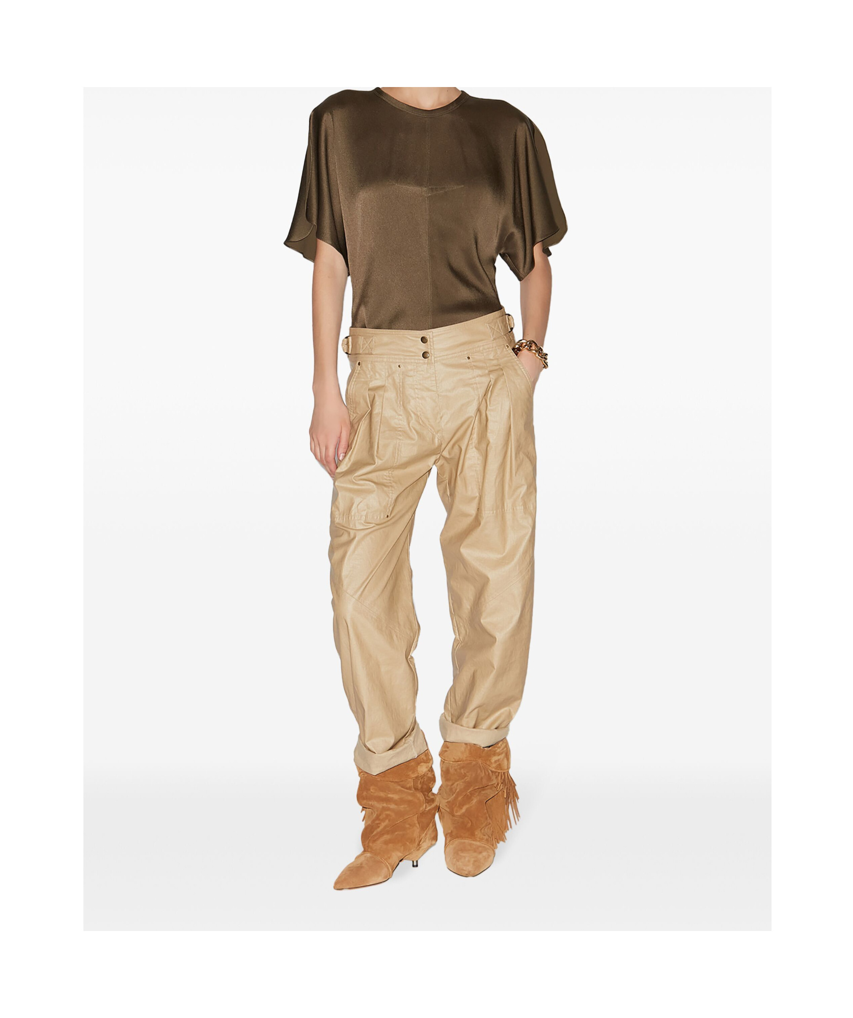 Isabel Marant Karlita Satin Blouse In Green