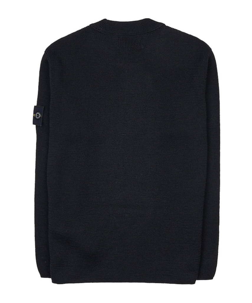 Stone Island Compass-patch Virgin Wool Jumper In Black