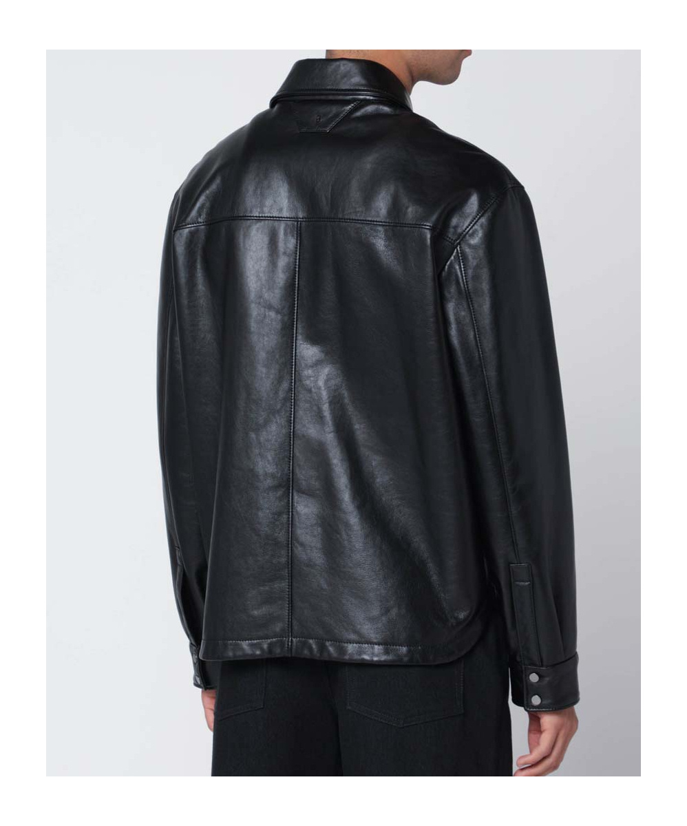 Salvatore Santoro Long-sleeved Leather Jacket In Black