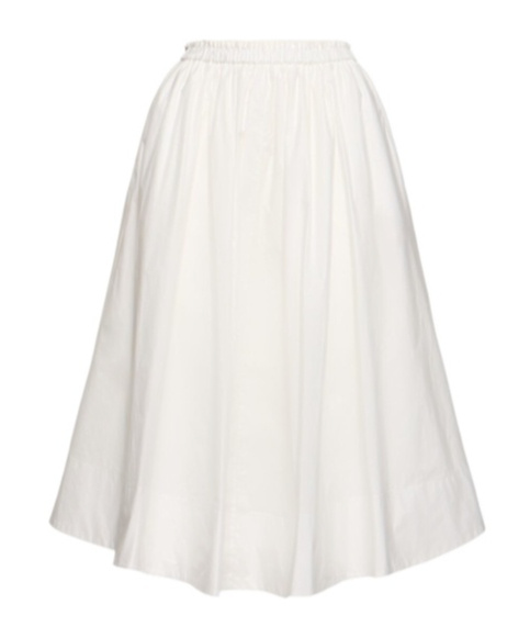 Forte Forte Elastic Waist Poplin Midi Skirt