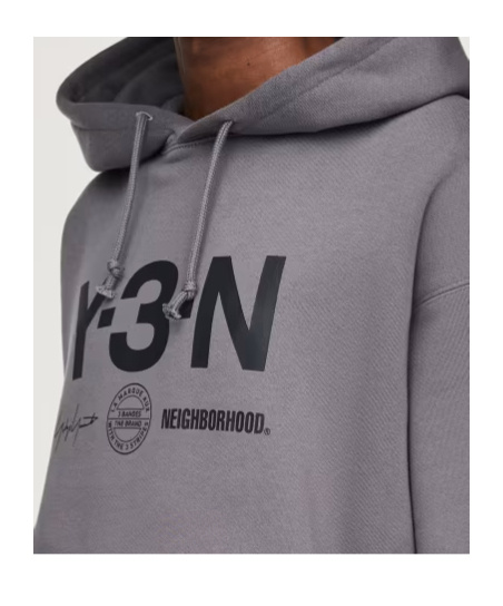 Y-3 X Neighborhood Graphic Hoodie In Gray