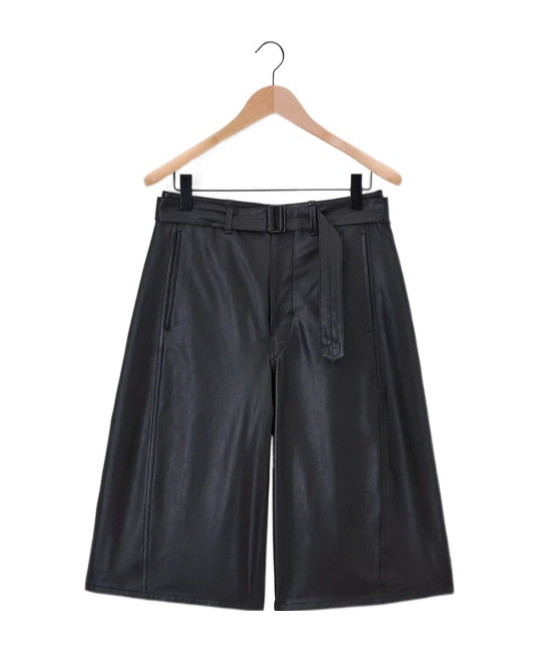 Lemaire Leather Shorts In Black
