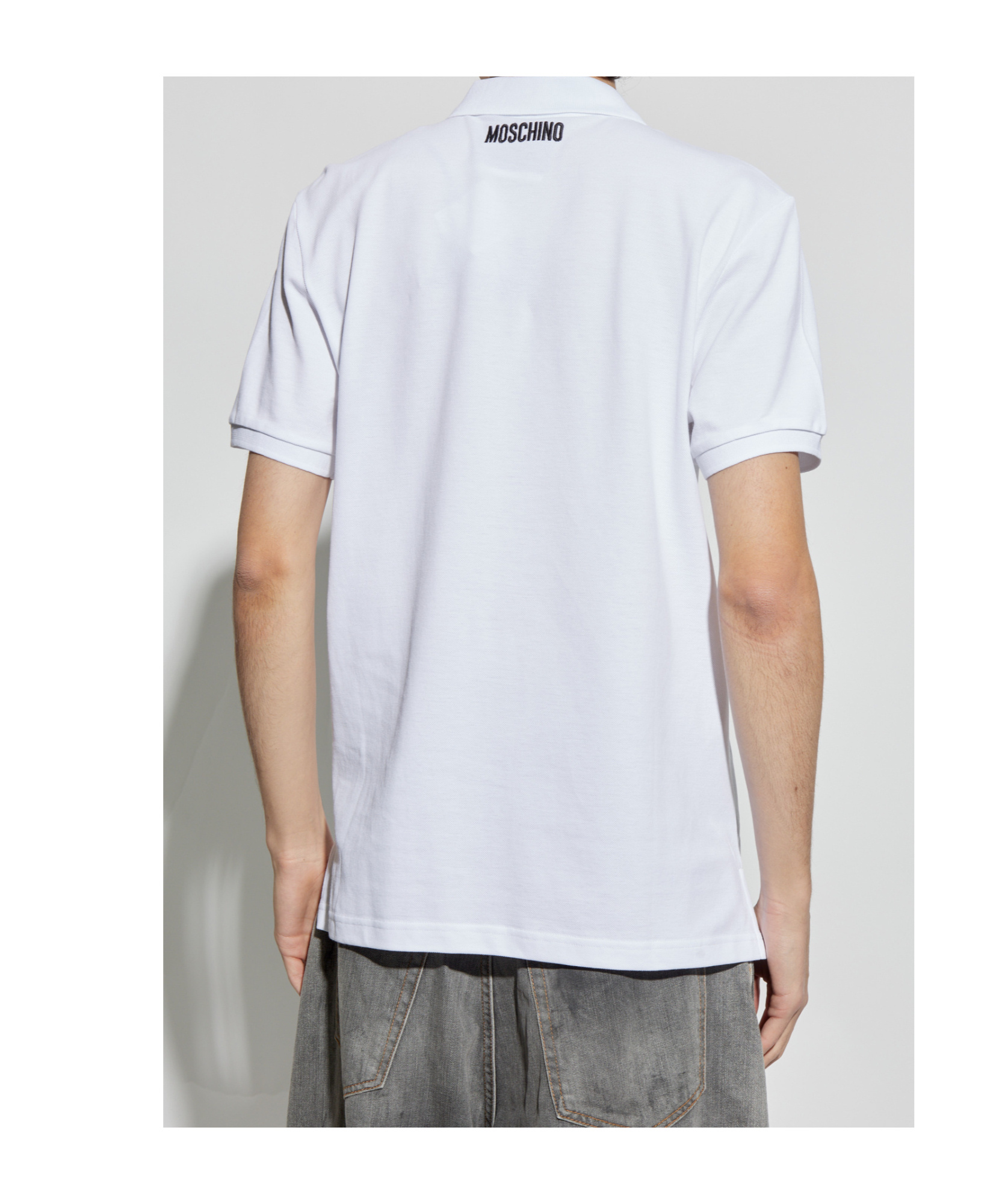 Moschino Short-sleeved Polo Shirt In White