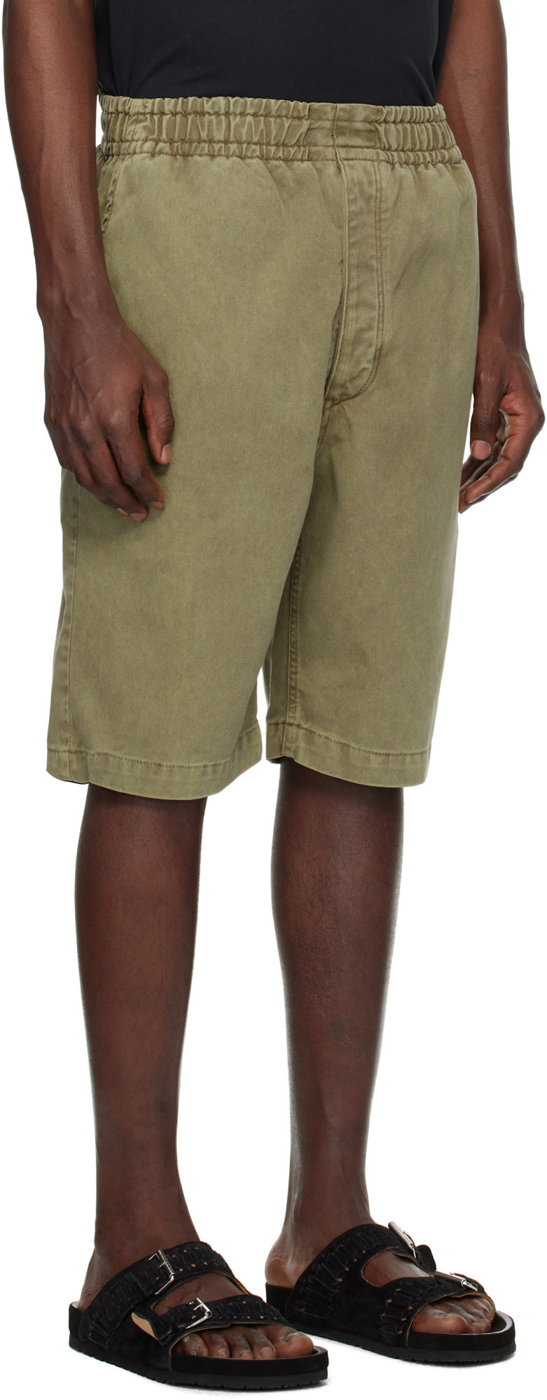 Isabel Marant Khaki Tyler Denim Shorts In Green