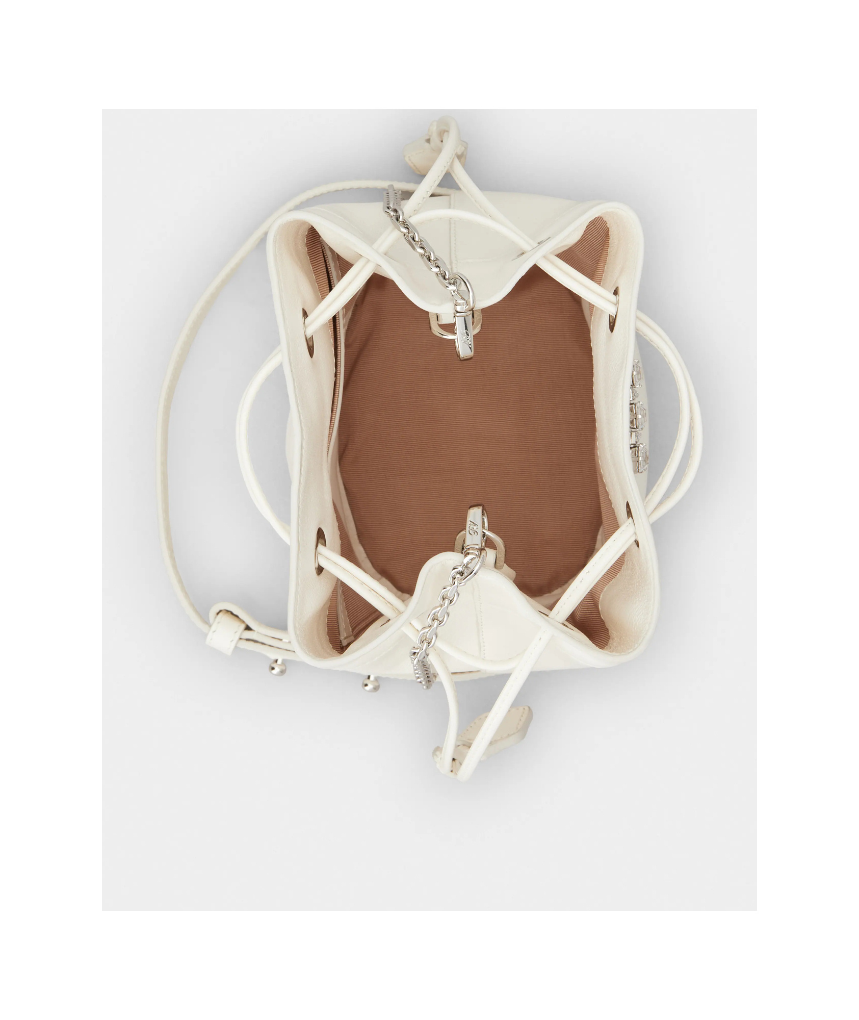 Roger Vivier Très Vivier Bucket Bag In Leather In White