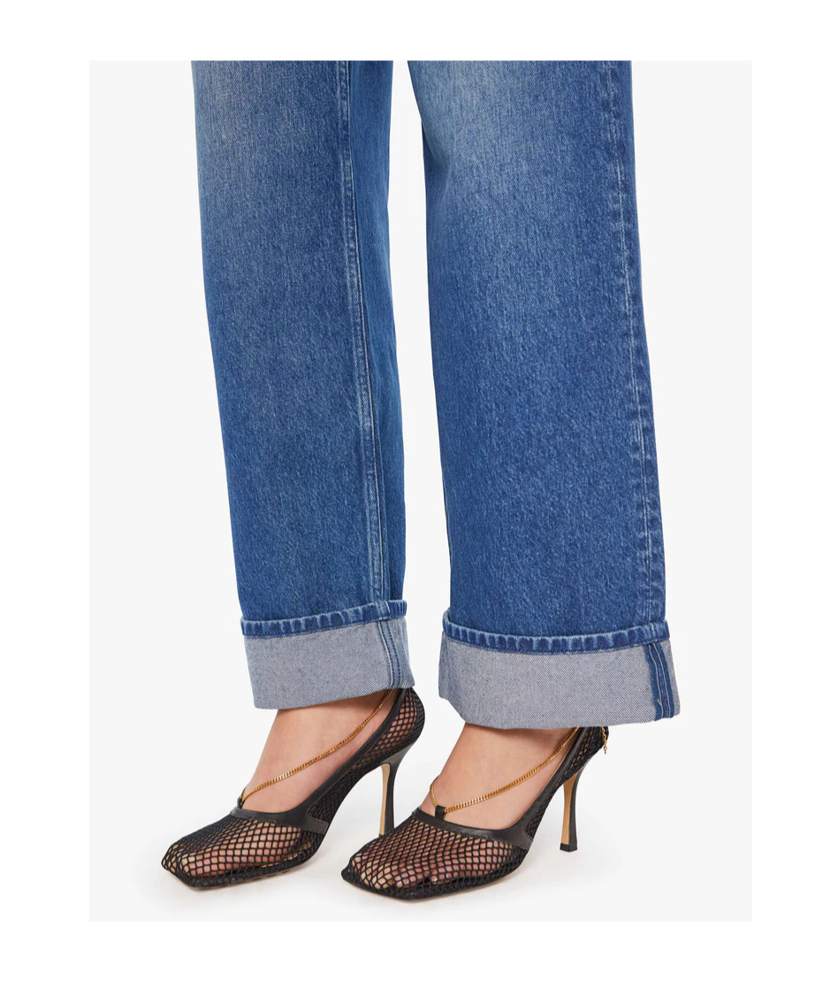 Mother The Smoothie Skimp Cuffed Wide Leg Jeans In Multi
