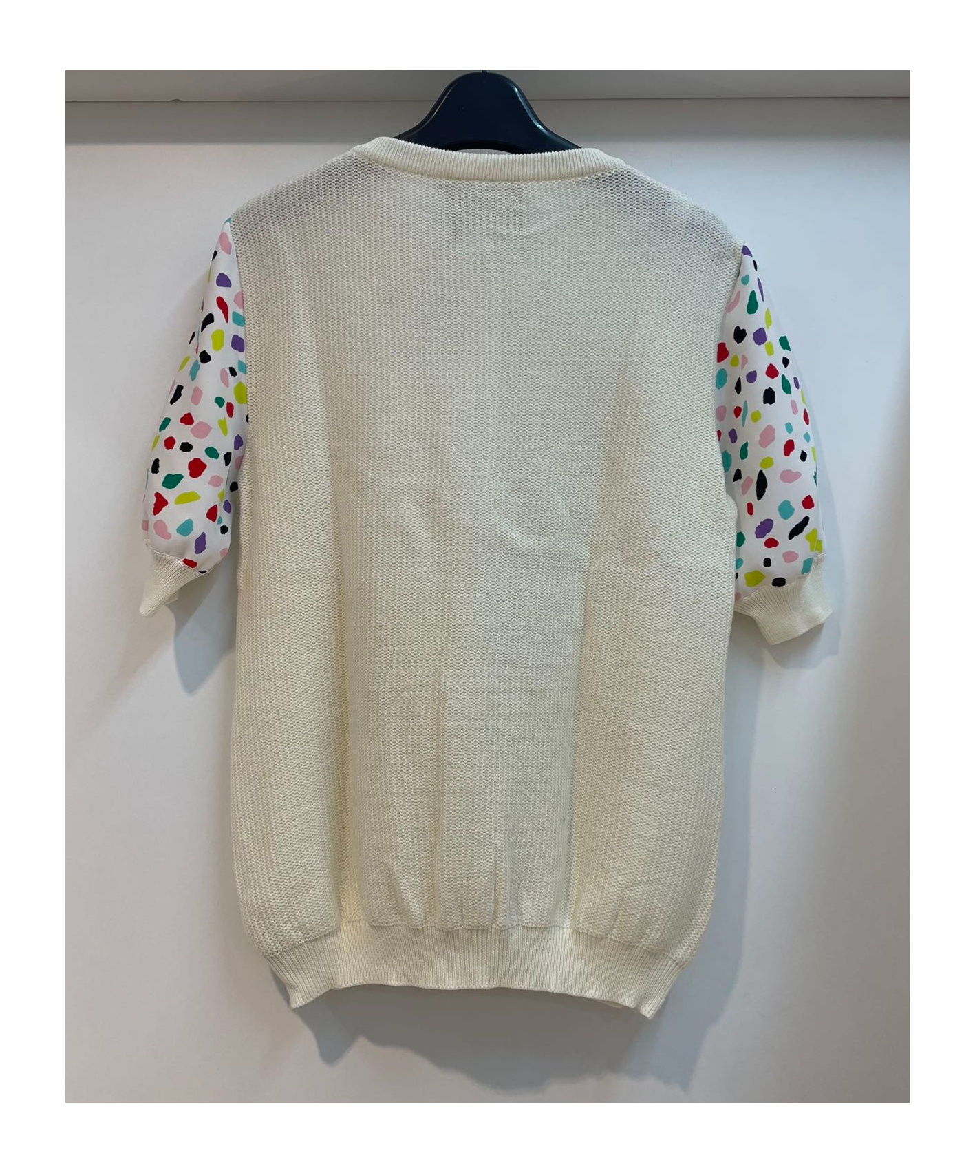 Moschino Round-collar Single-breasted Sweater In Nude