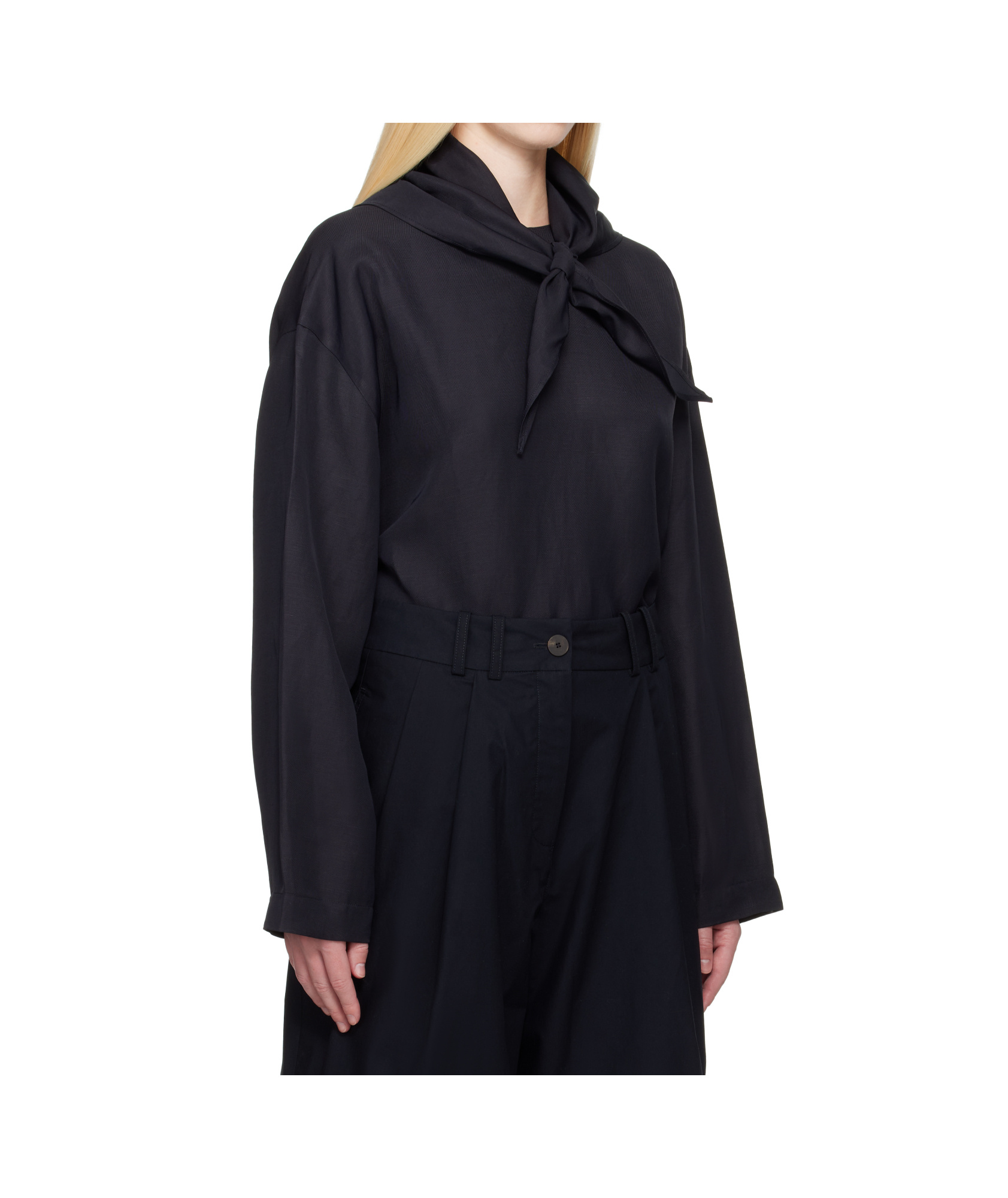Studio Nicholson Navy Bute Linen Blouse