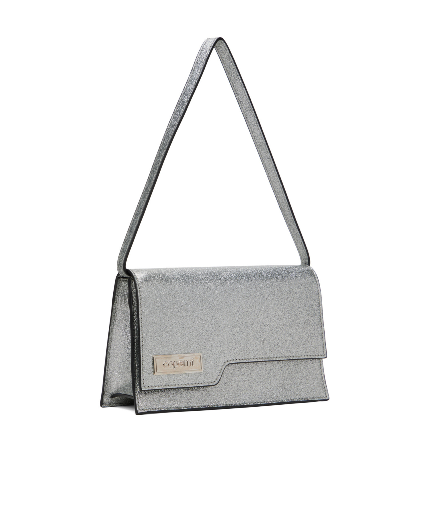 Shop Coperni Mini Glitter Folder Shoulder Bag In Silver