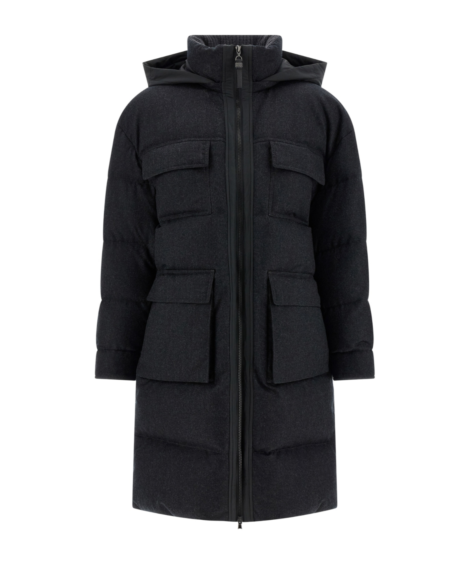 Brunello Cucinelli Long-sleeved Down Jacket In Black