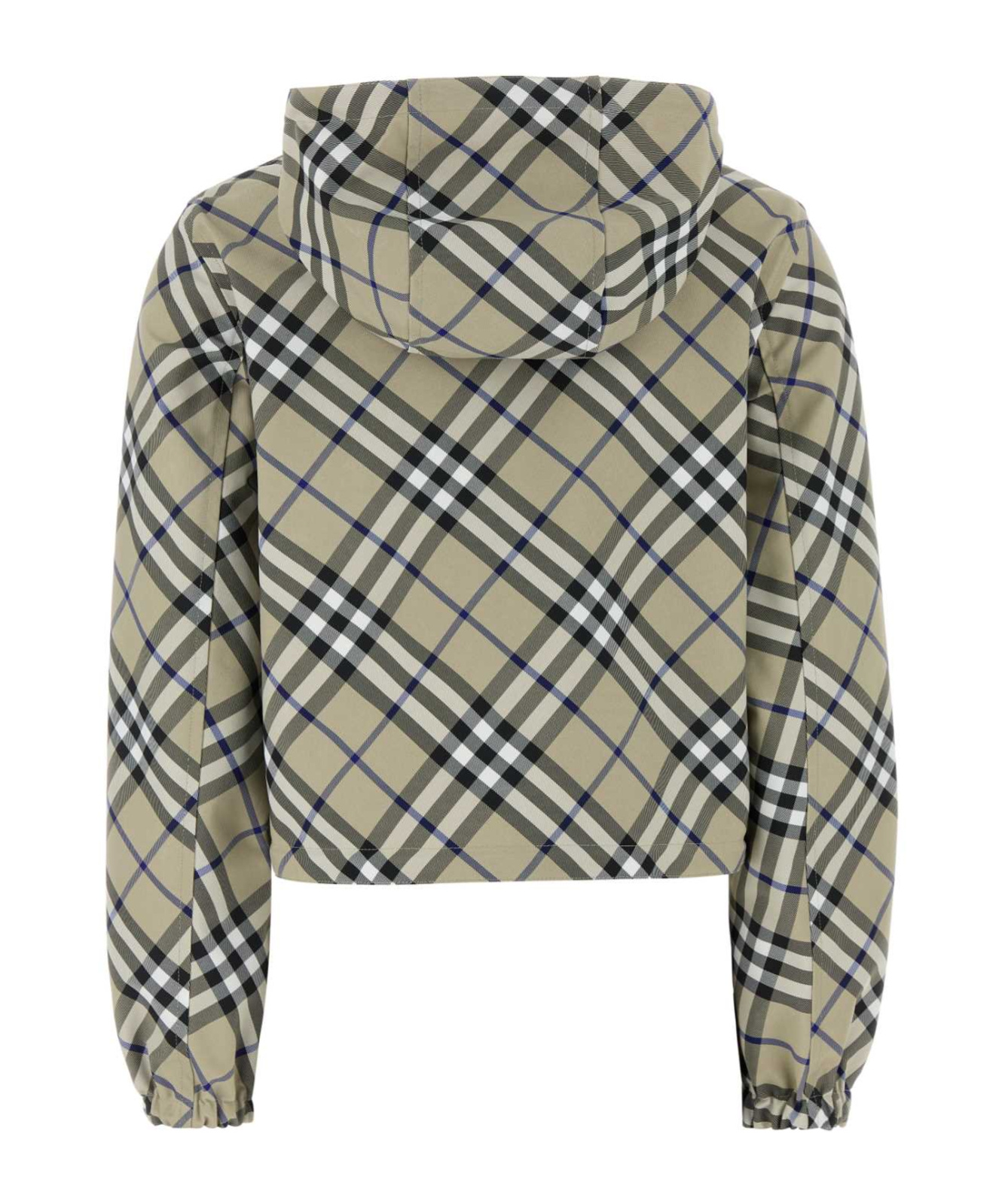 Burberry Cropped Reversible Check Jacket In Green