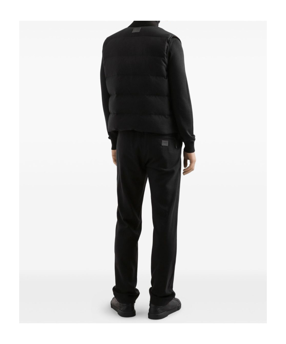 Dolce & Gabbana Quilted Sleeveless Reversible Ribbed Collar Jacket In Black