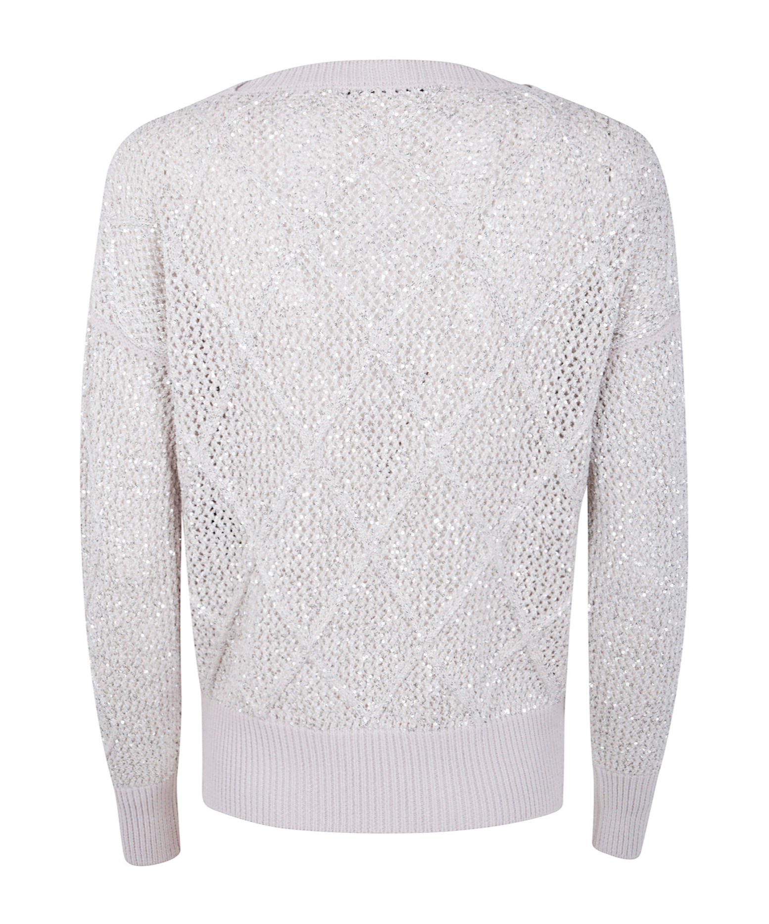 D Exterior D.exterior Rhombus Sequins Boatneck Sweater In Gray