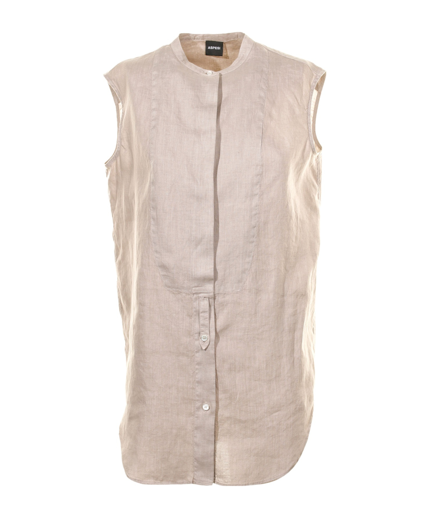 Aspesi Buttoned-up Sleeveless Top In Neutral