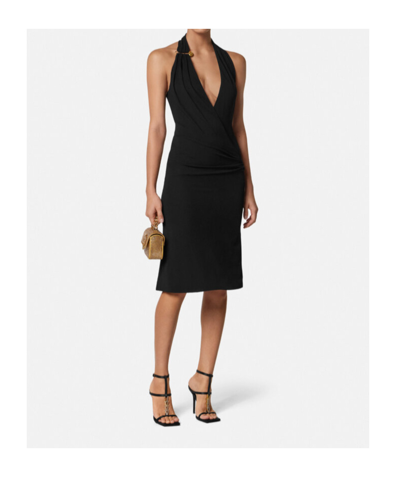 Versace Halterneck Crêpe Midi Dress