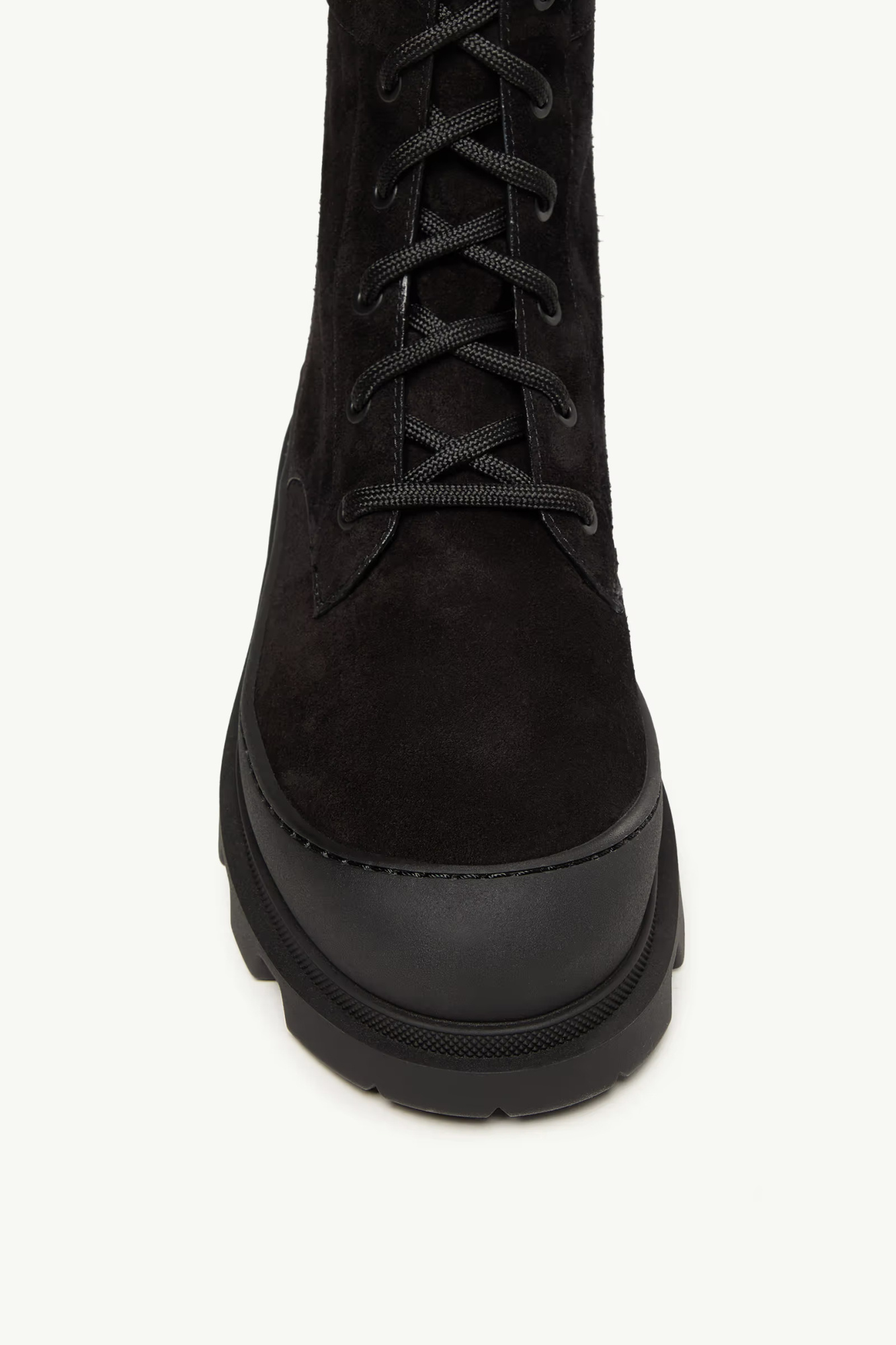 Moncler Vera High Suede Lace-up Boots In Black