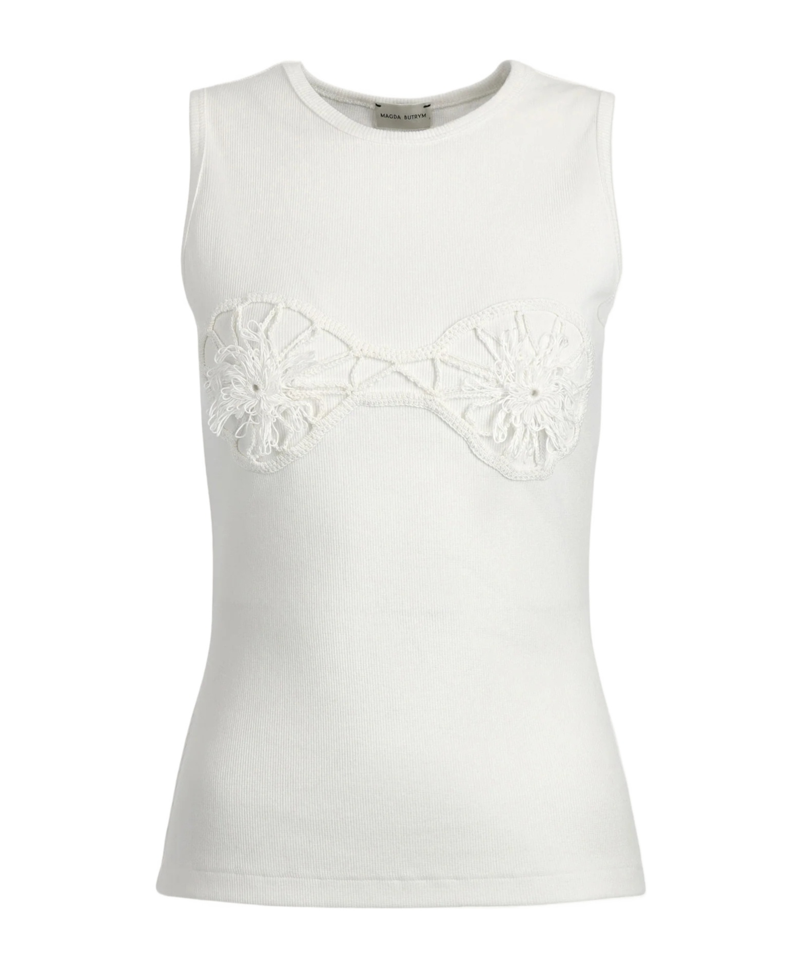Magda Butrym T-shirt Crochet Bra In White