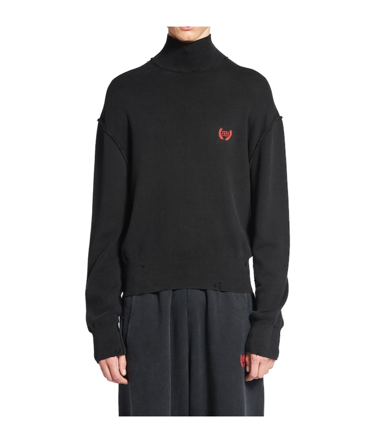 Balenciaga Oversized Sweater In Black
