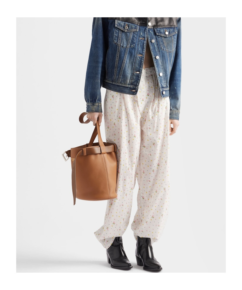 Prada Floral Print Cotton Batiste Pants