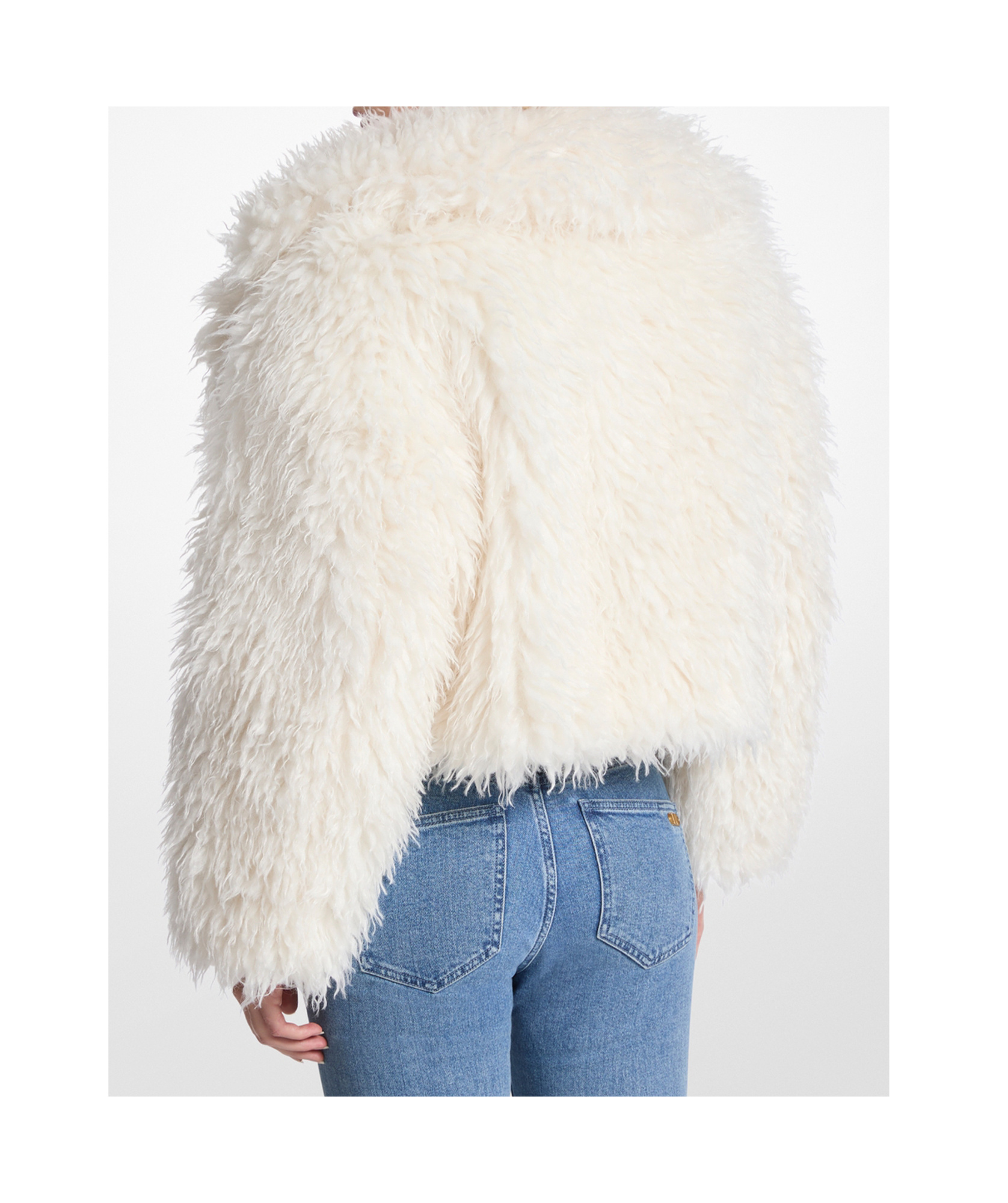 Michael Michael Kors Cropped Faux Fur Jacket In White