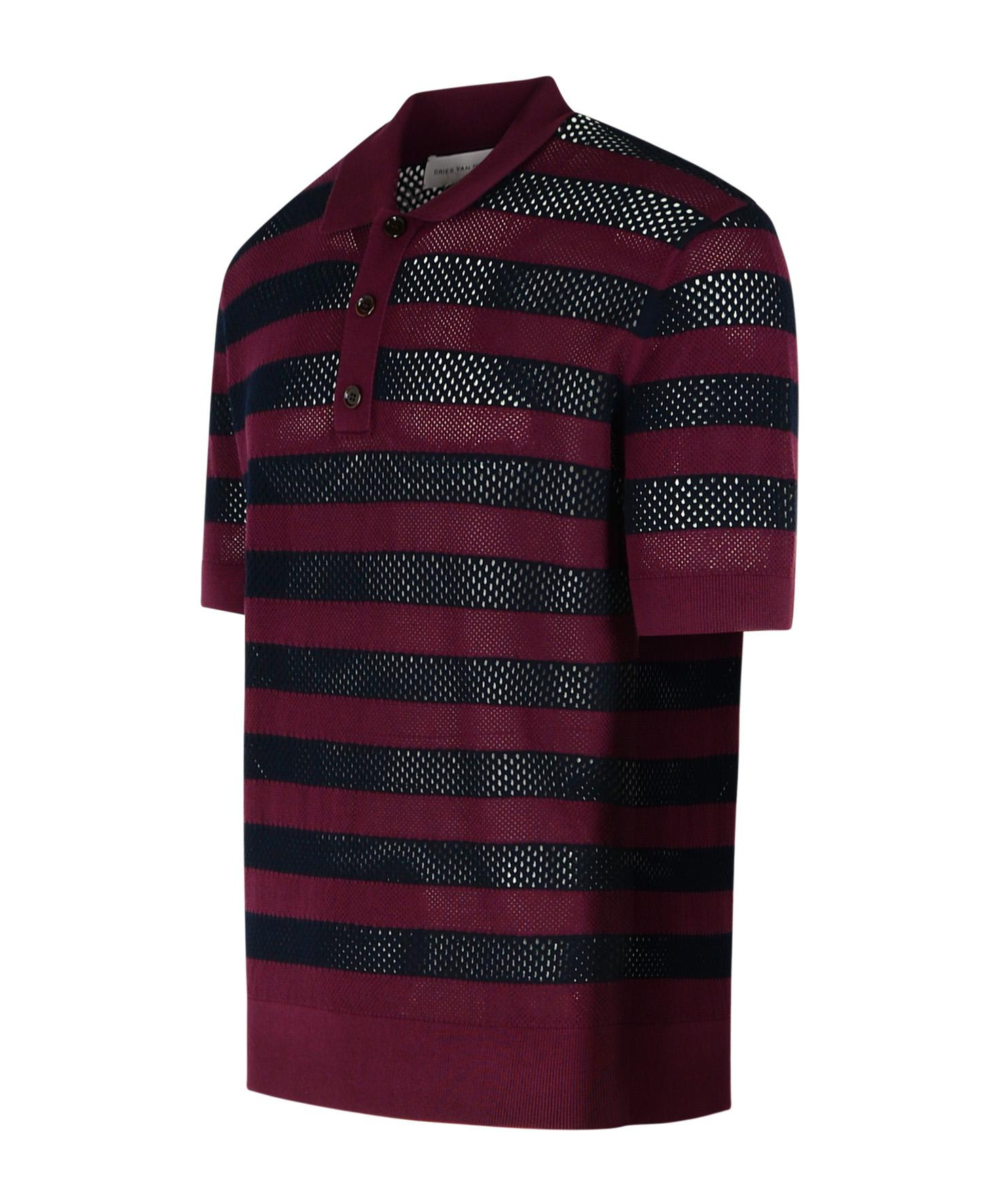 Dries Van Noten Mercy Burgundy Viscose Blend Polo Shirt In Black