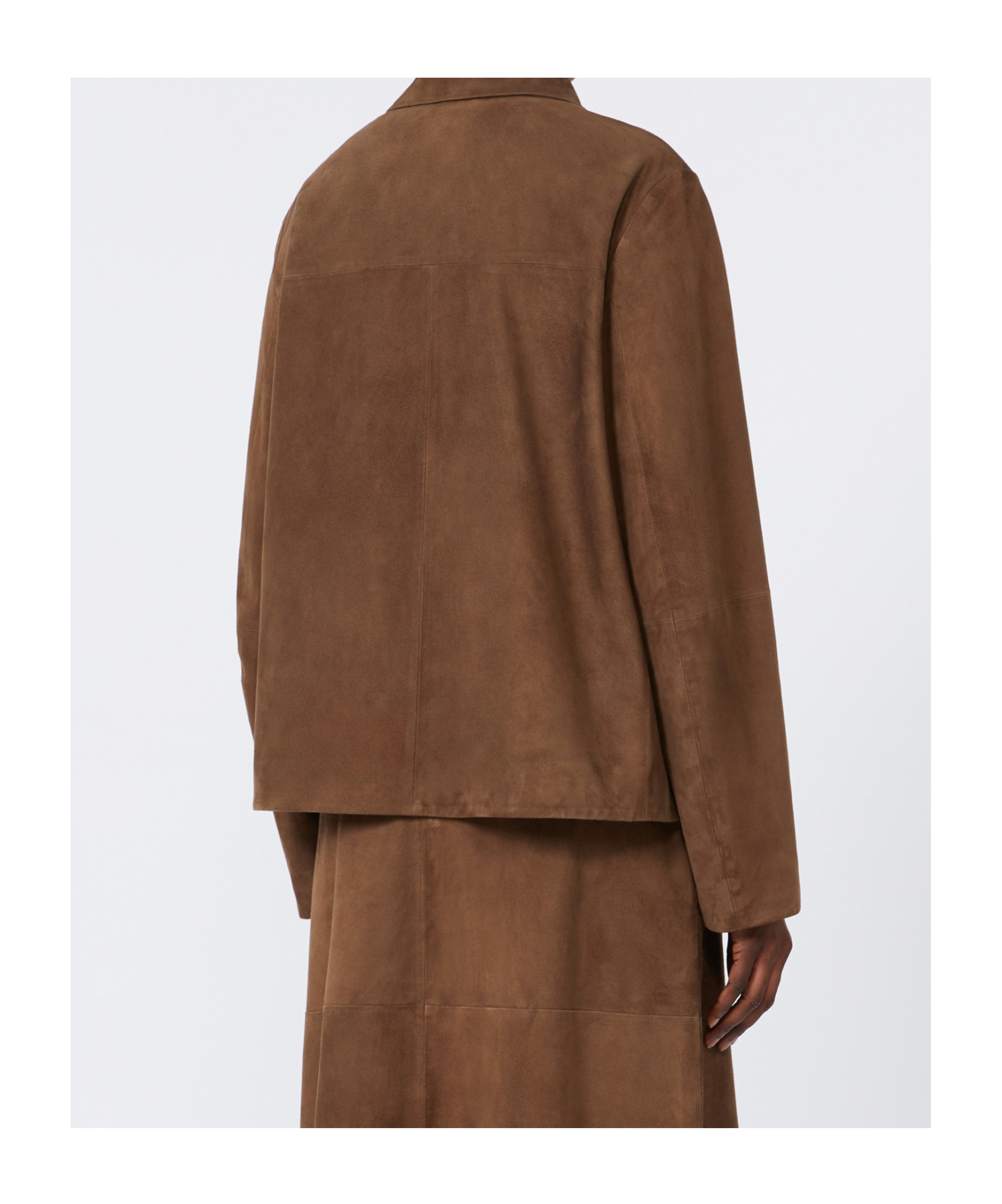Max Mara Suede Shacket In Brown